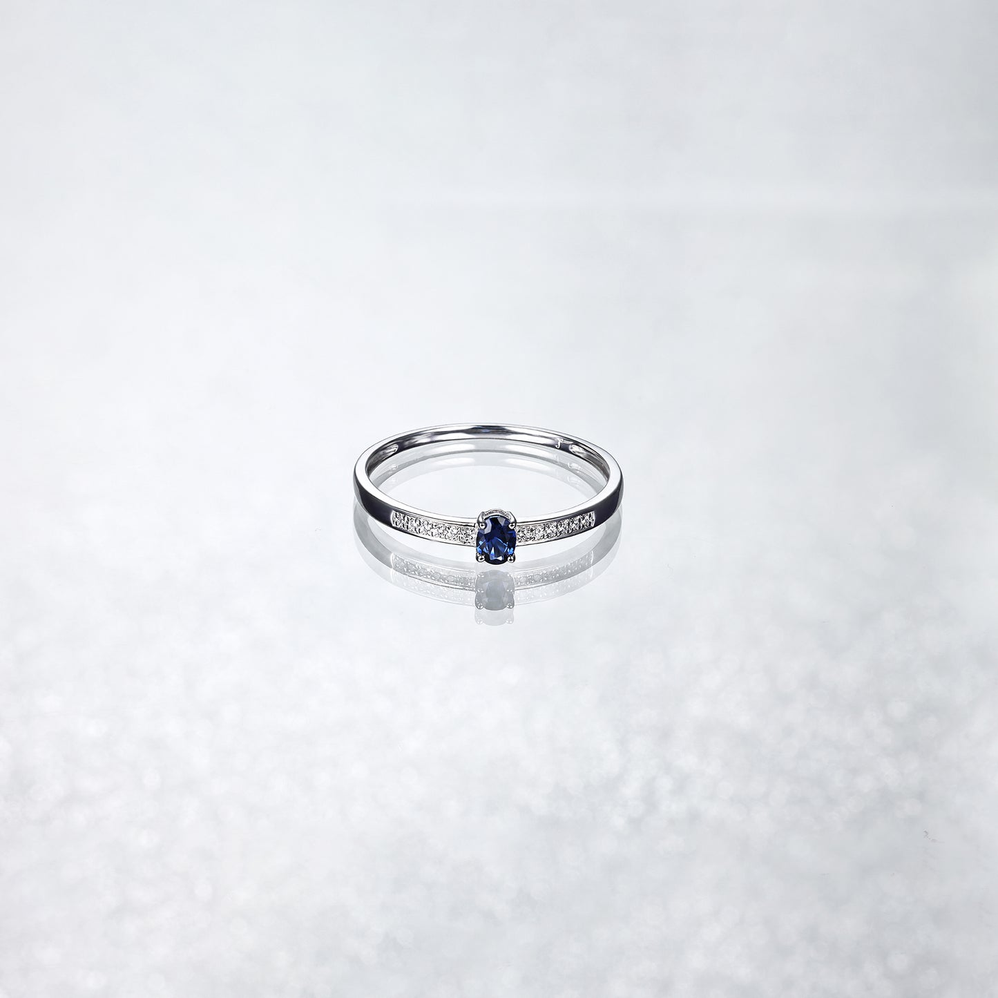 Dainty Sapphire Diamond Ring