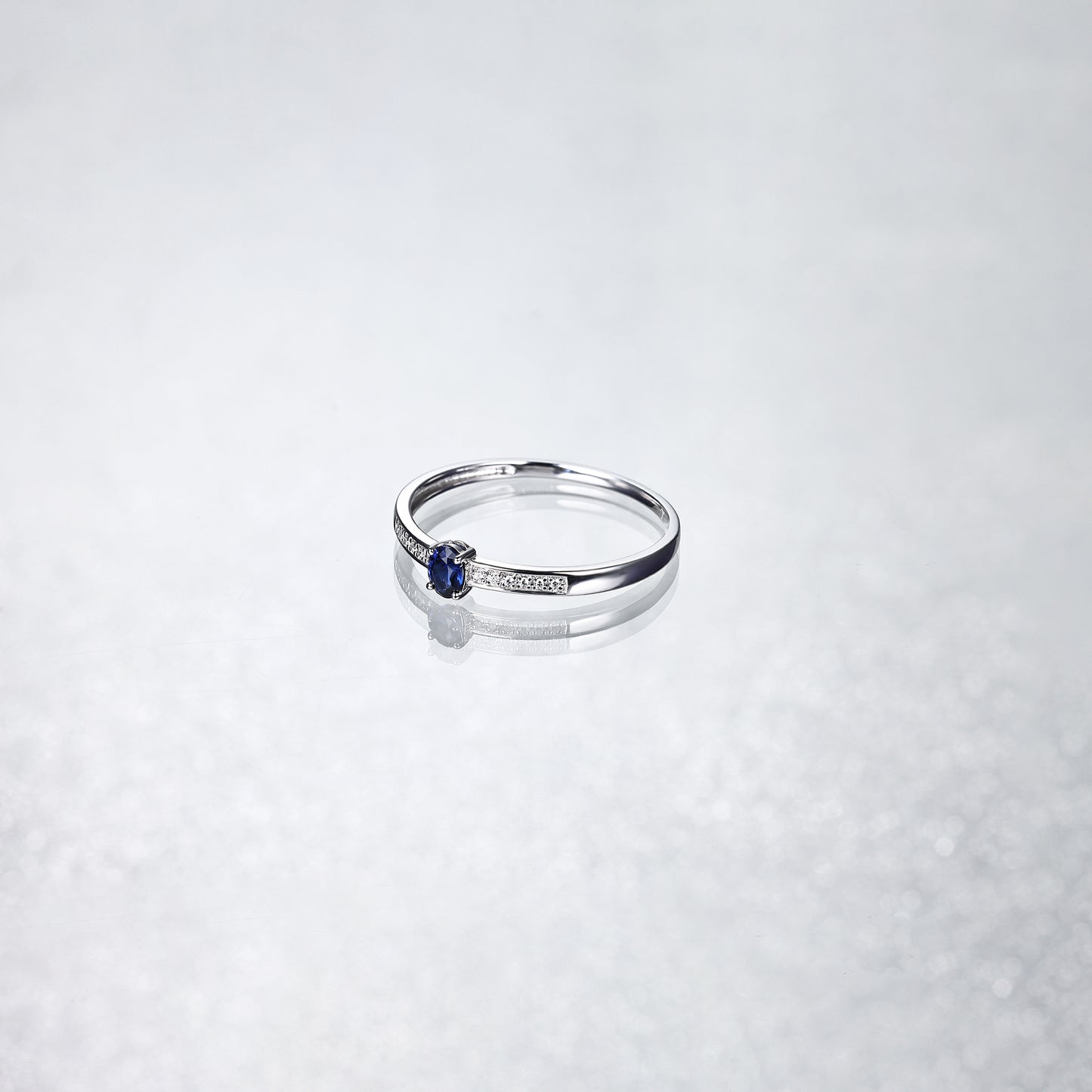 Dainty Sapphire Diamond Ring
