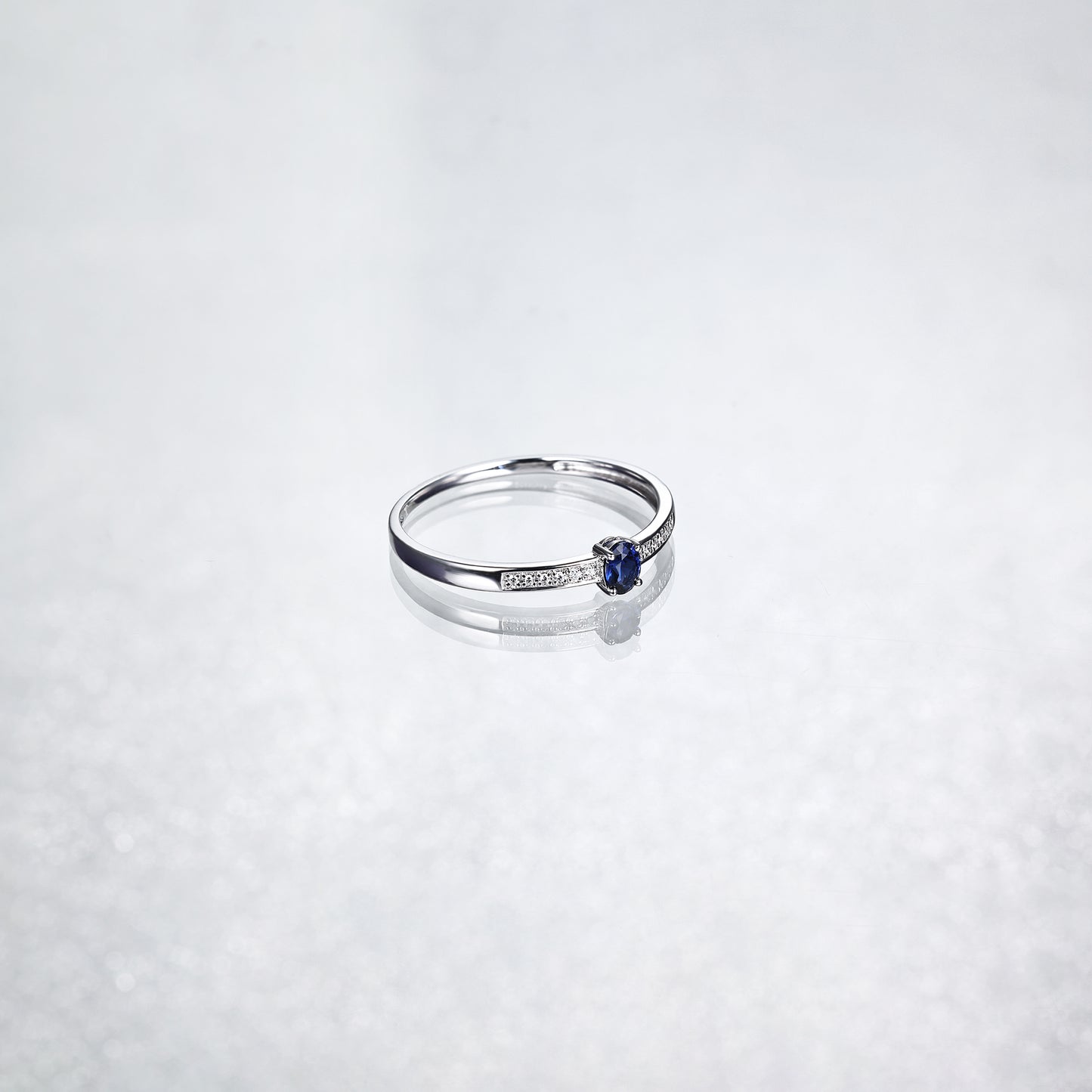 Dainty Sapphire Diamond Ring