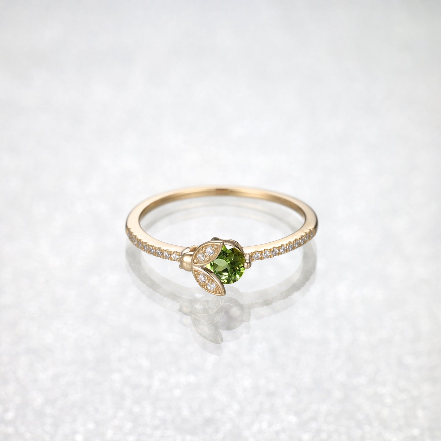 Peridot Ladybird Diamond Ring