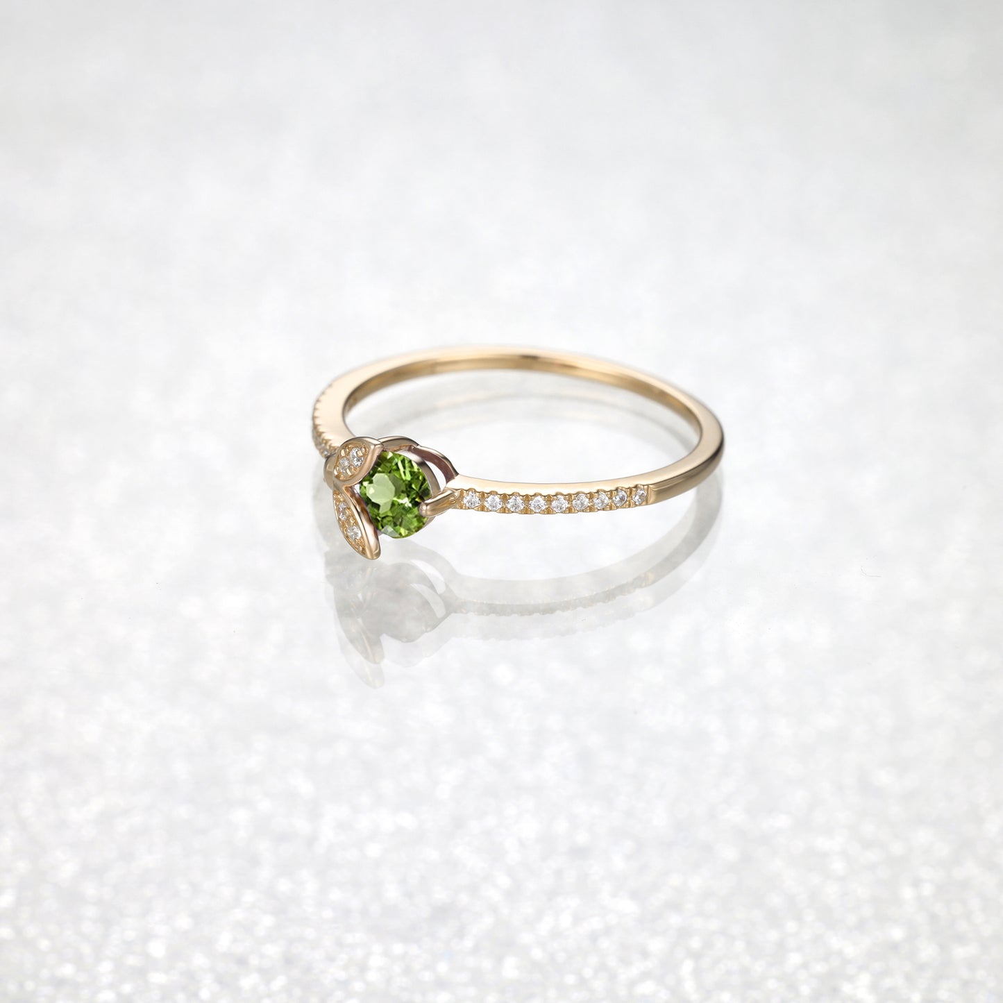Peridot Ladybird Diamond Ring