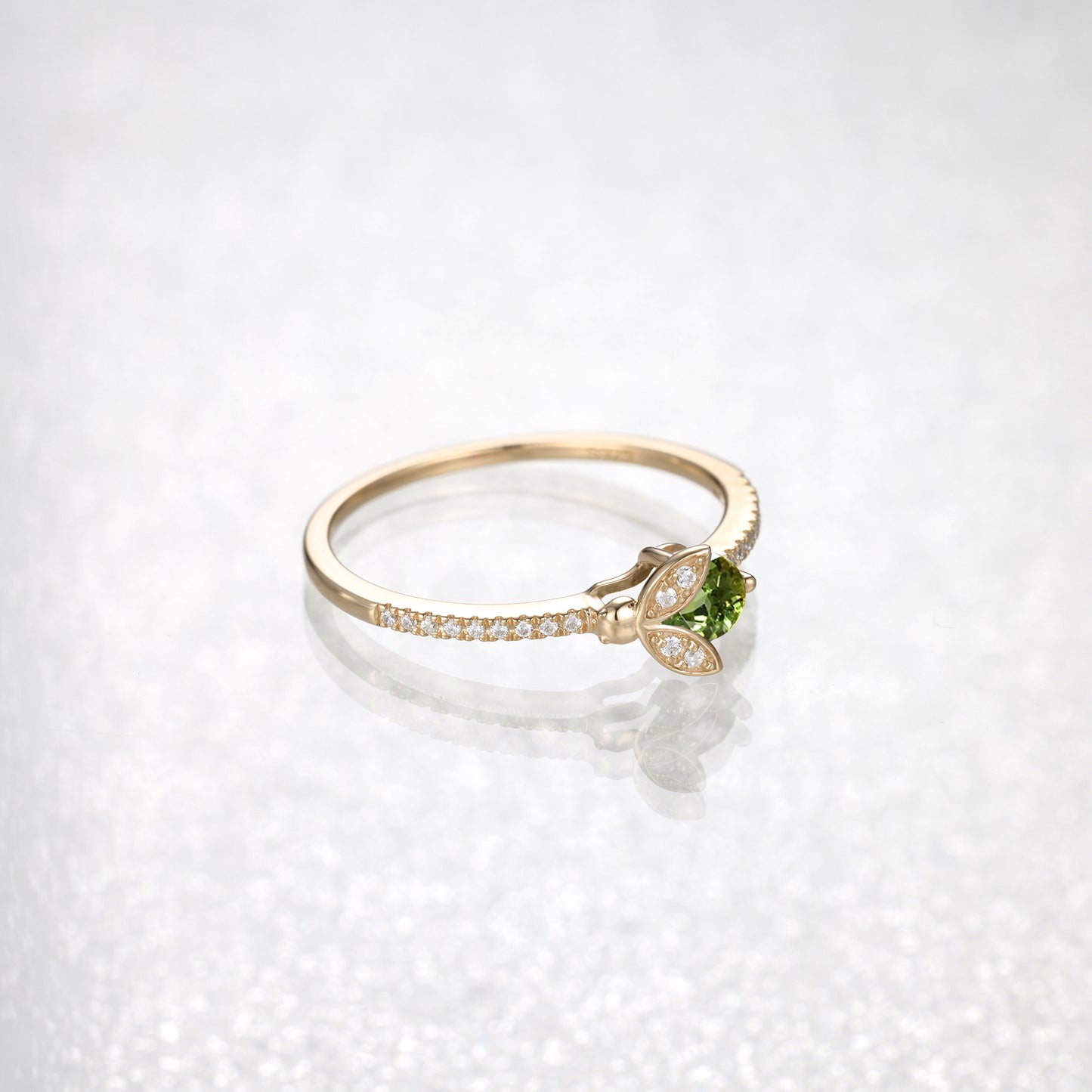 Peridot Ladybird Diamond Ring