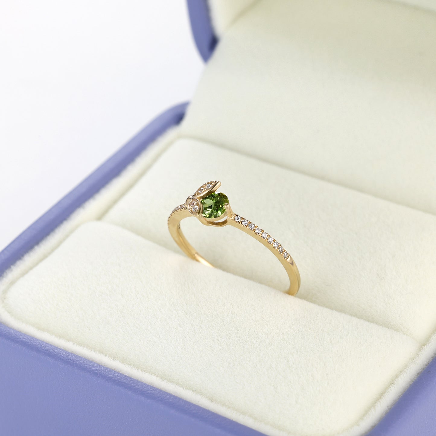 Peridot Ladybird Diamond Ring