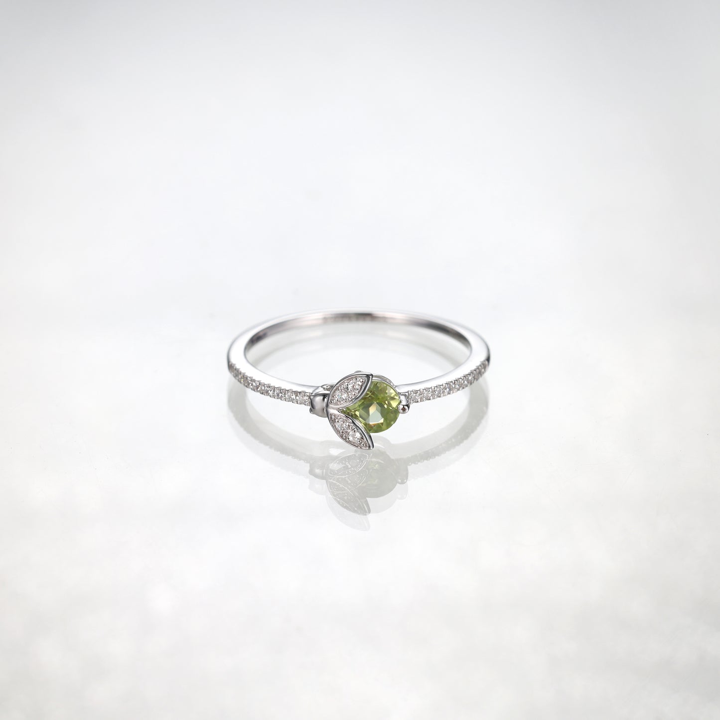 Peridot Ladybird Diamond Ring
