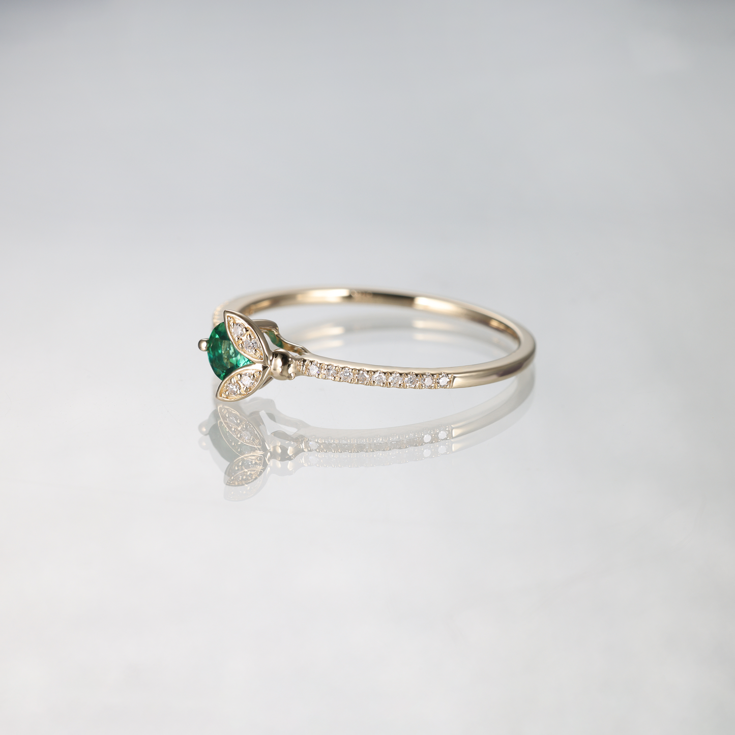 Emerald Ladybird Diamond Ring