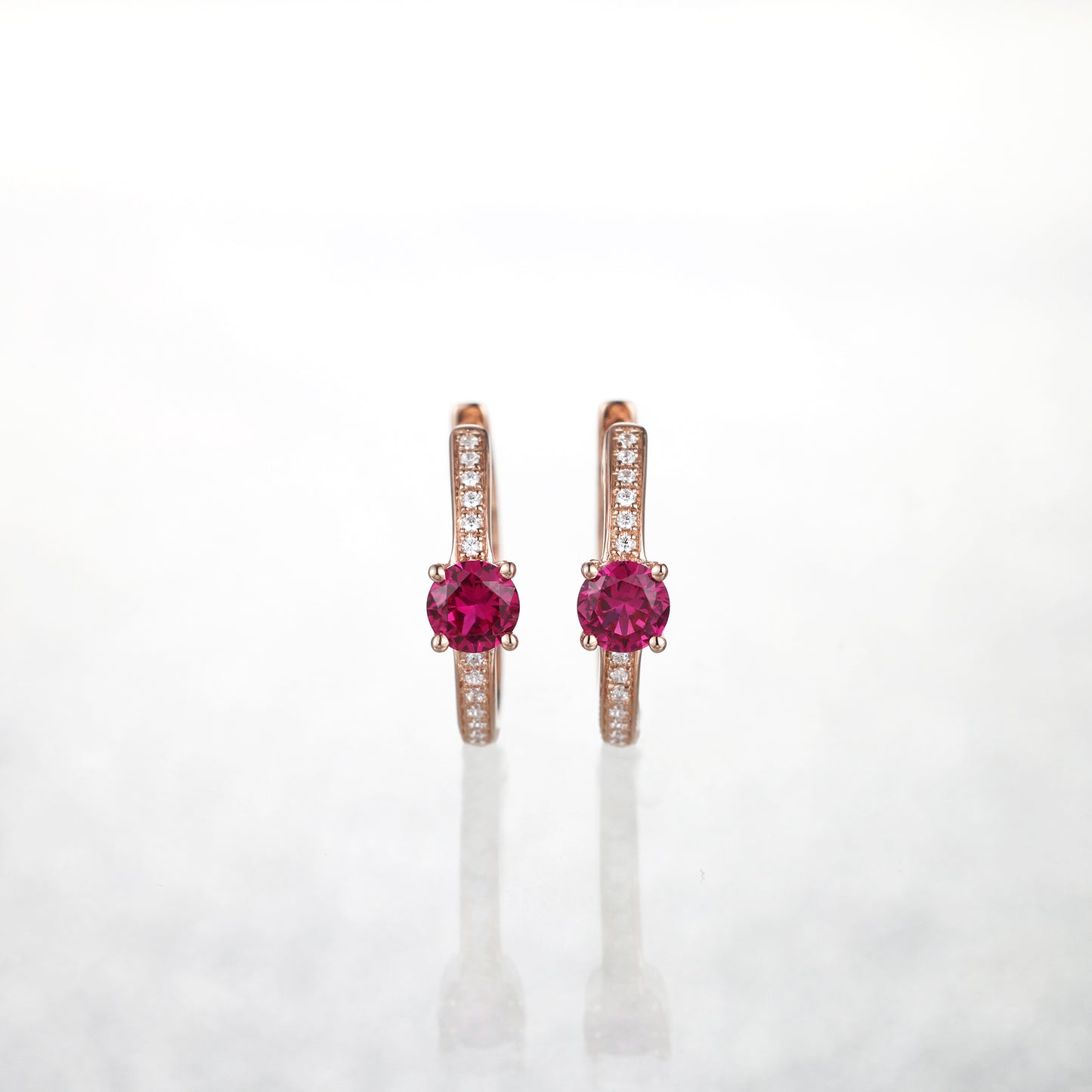 Ruby Diamond Hoop Earrings