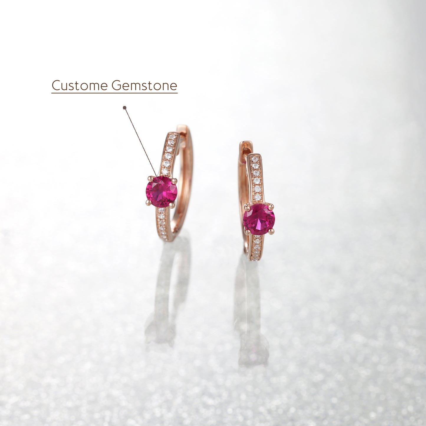 Ruby Diamond Hoop Earrings