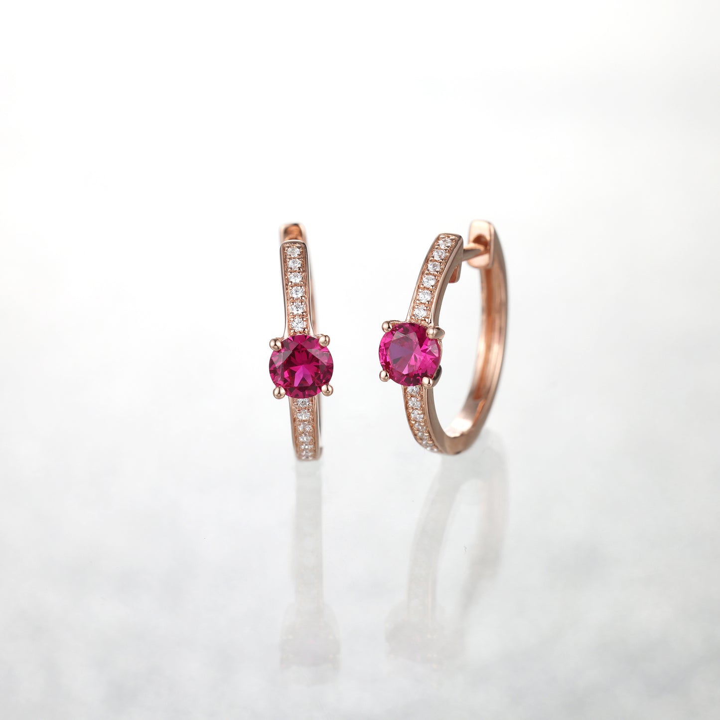 Ruby Diamond Hoop Earrings