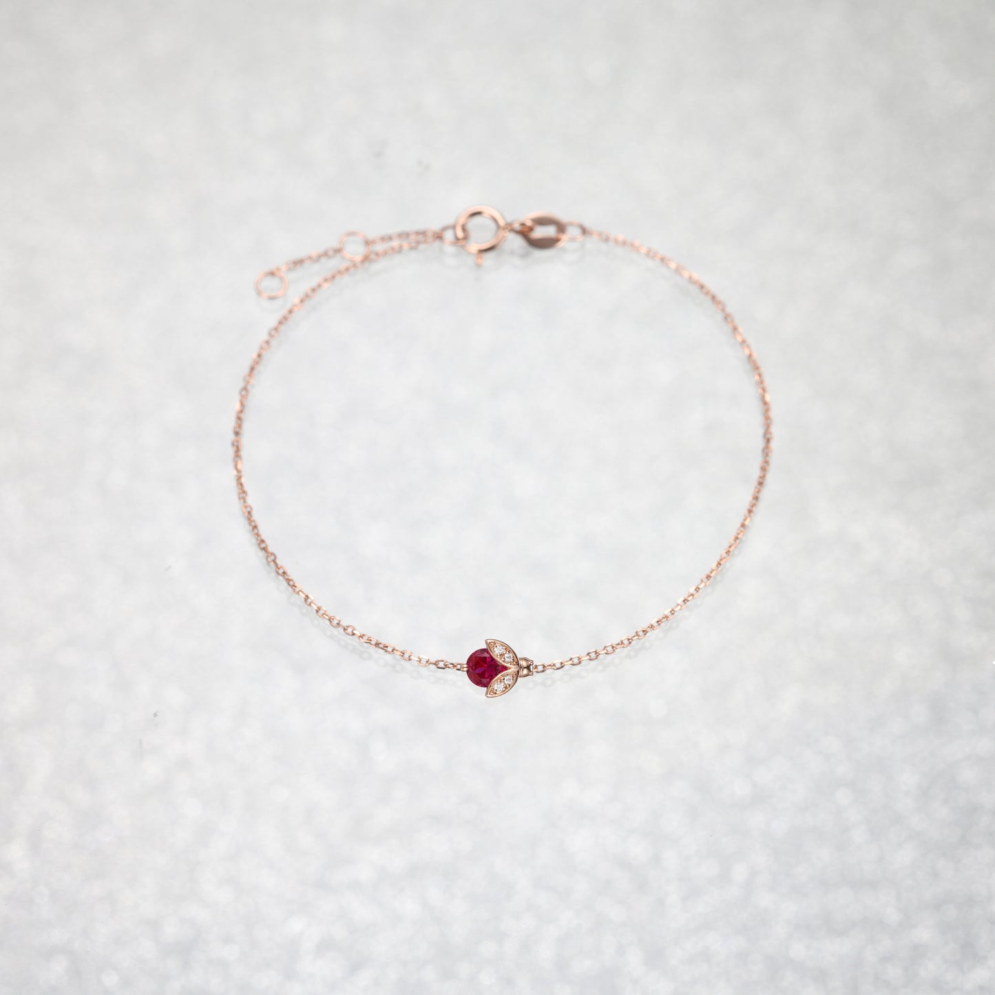 Ladybug Ruby Diamond Bracelet