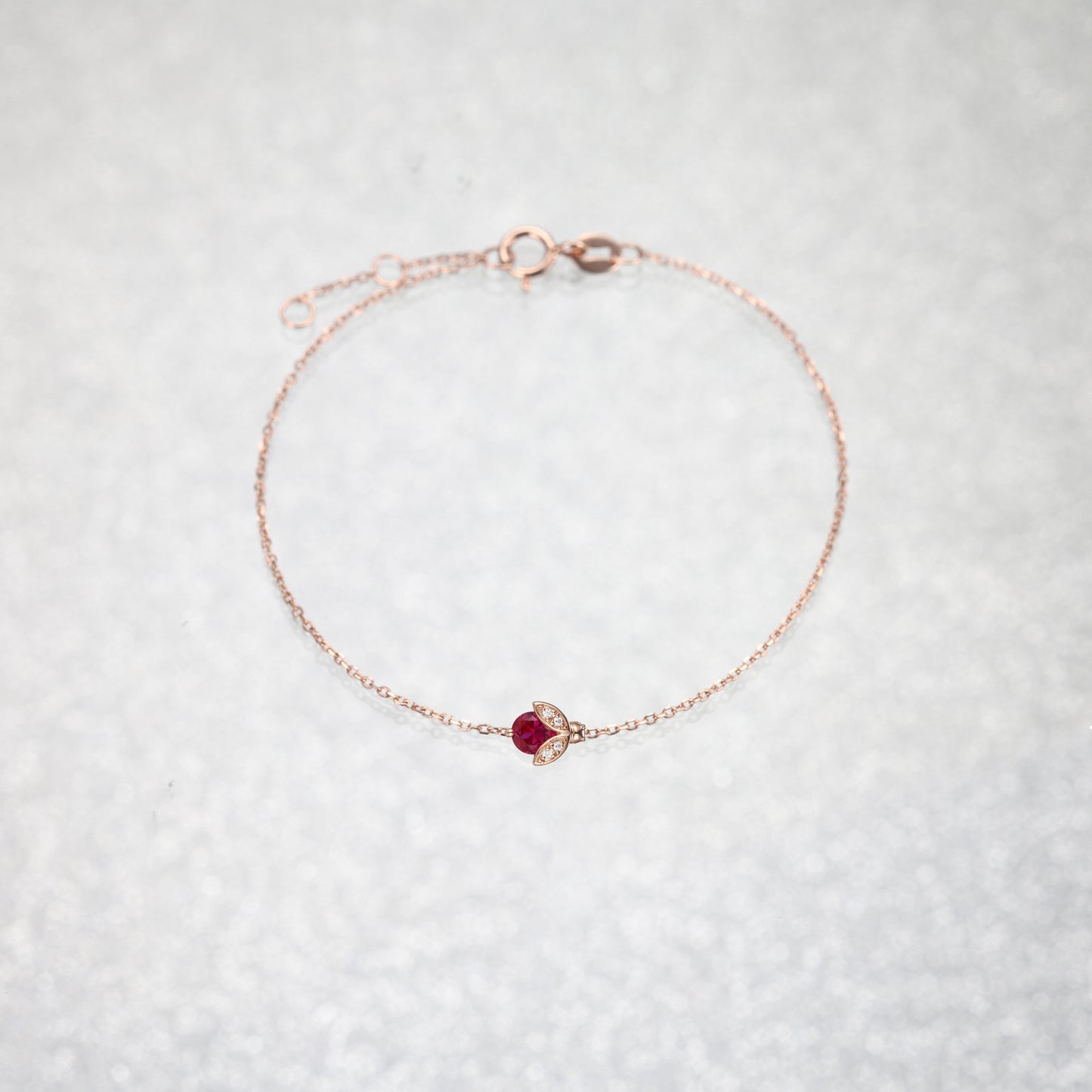 Ladybug Ruby Silver Bracelet