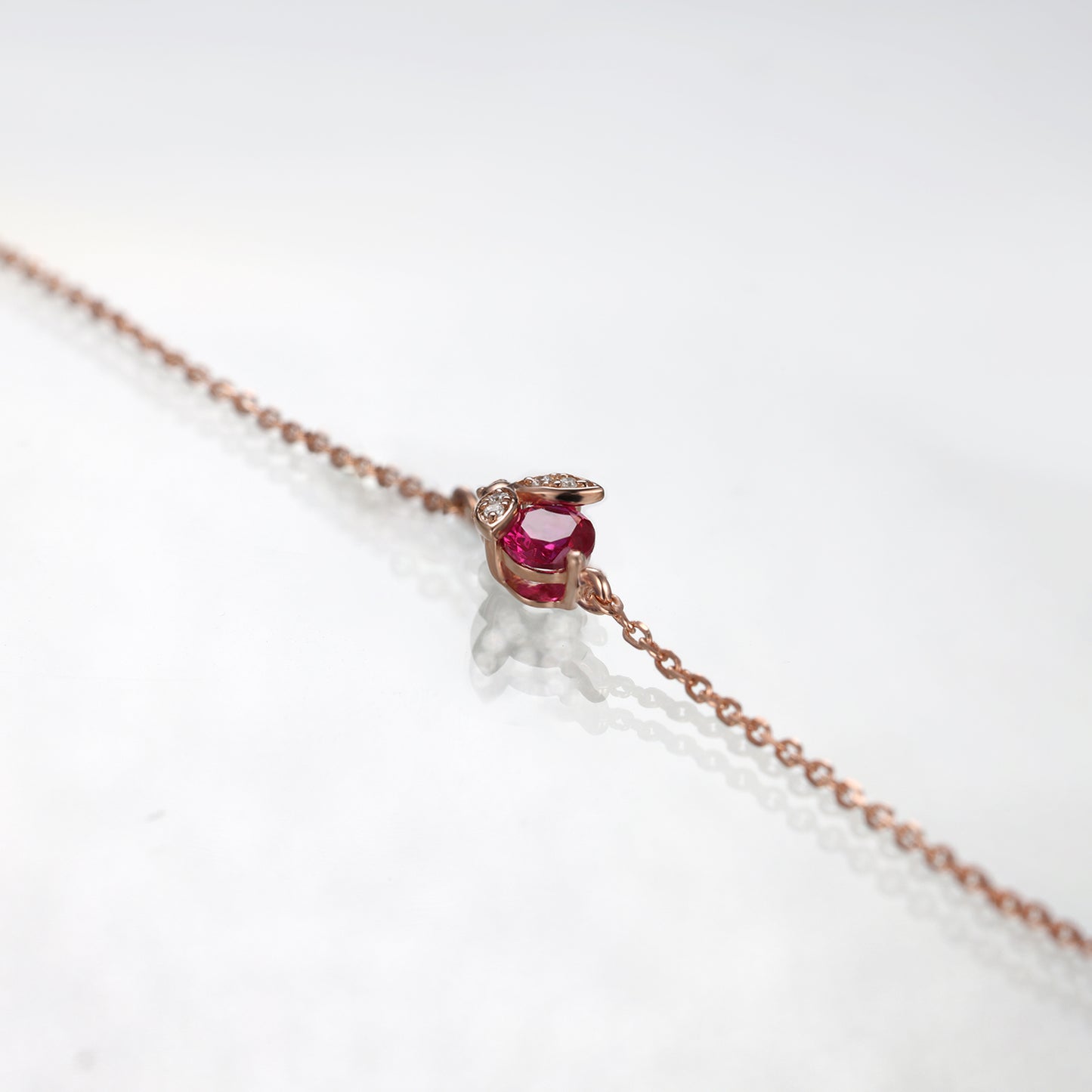 Ladybug Ruby Silver Bracelet
