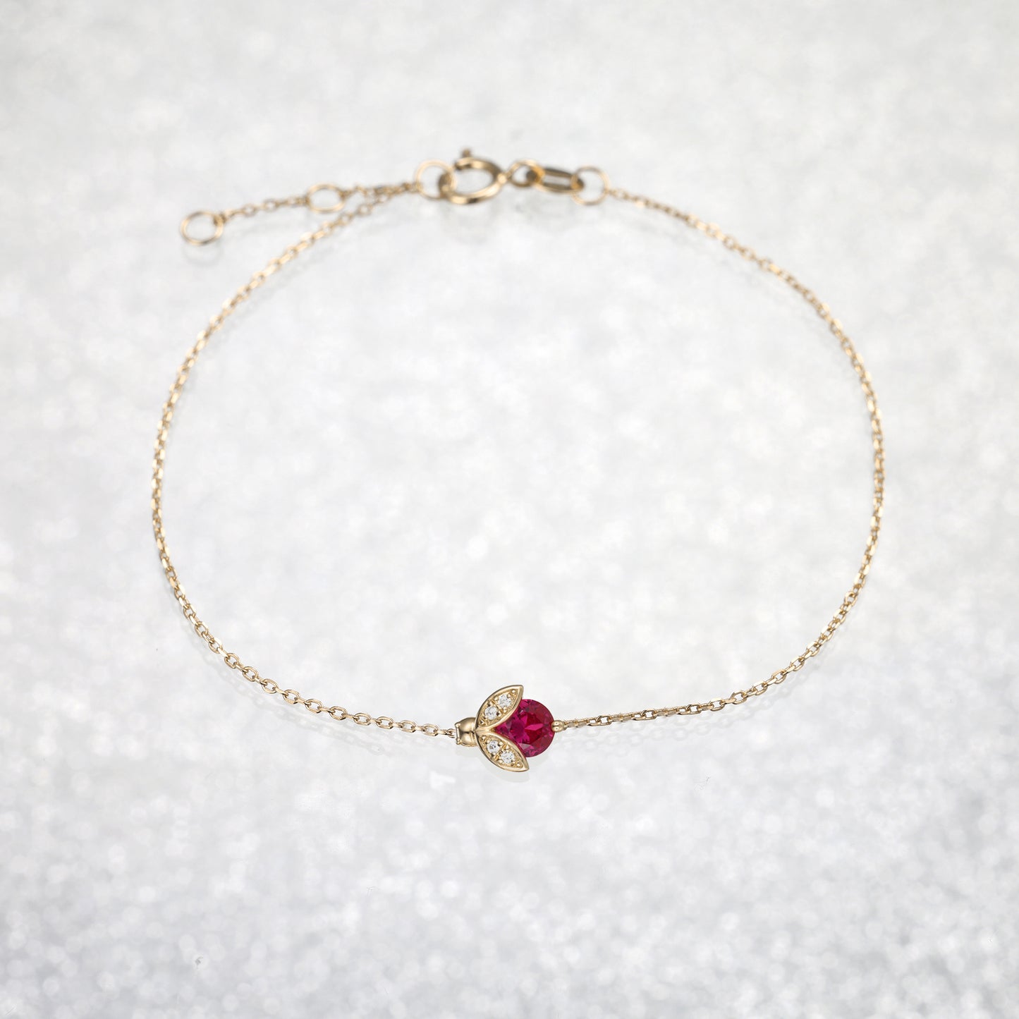 Ladybug Ruby Silver Bracelet