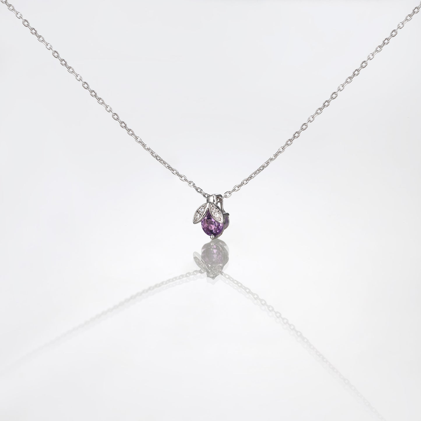 Ladybug Amethyst Diamond Necklace