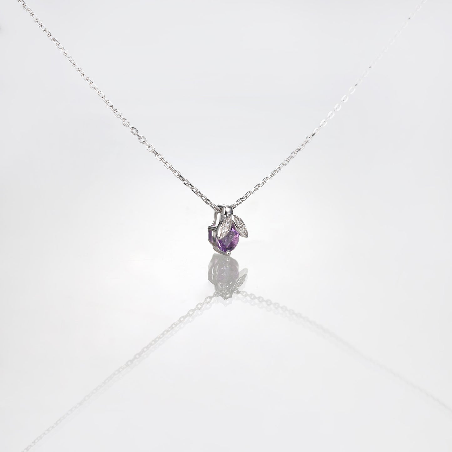 Ladybug Amethyst Diamond Necklace