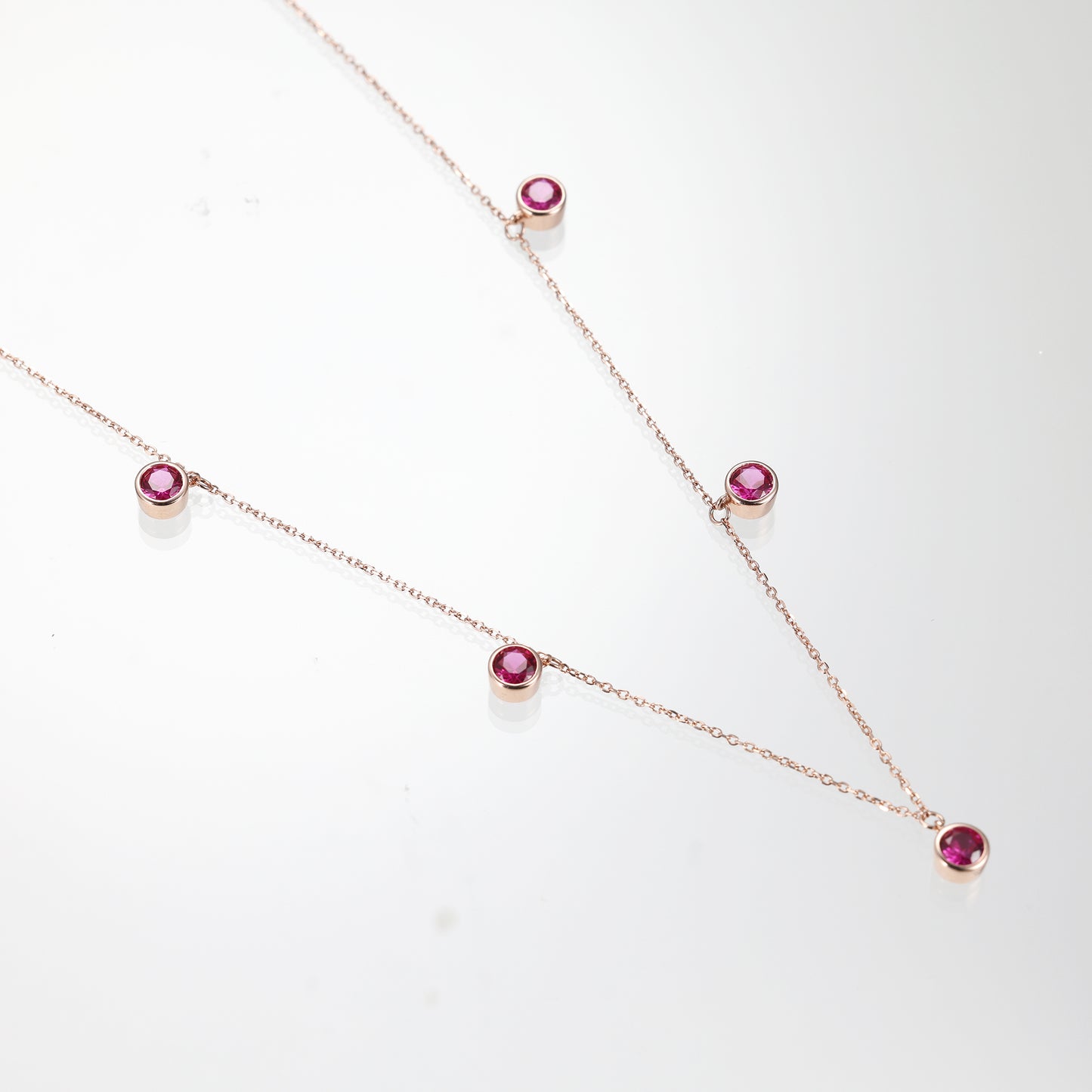 Round Ruby Charm Choker Necklace