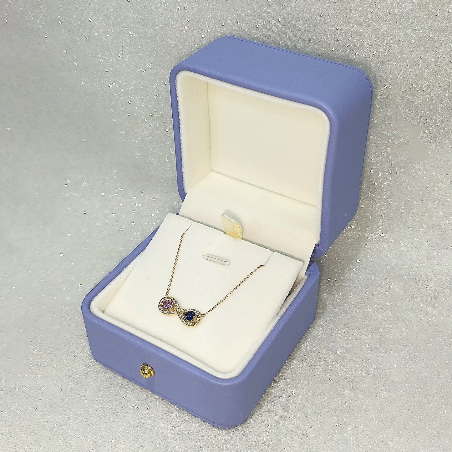 Round Lab Alexandrite Sapphire Necklace