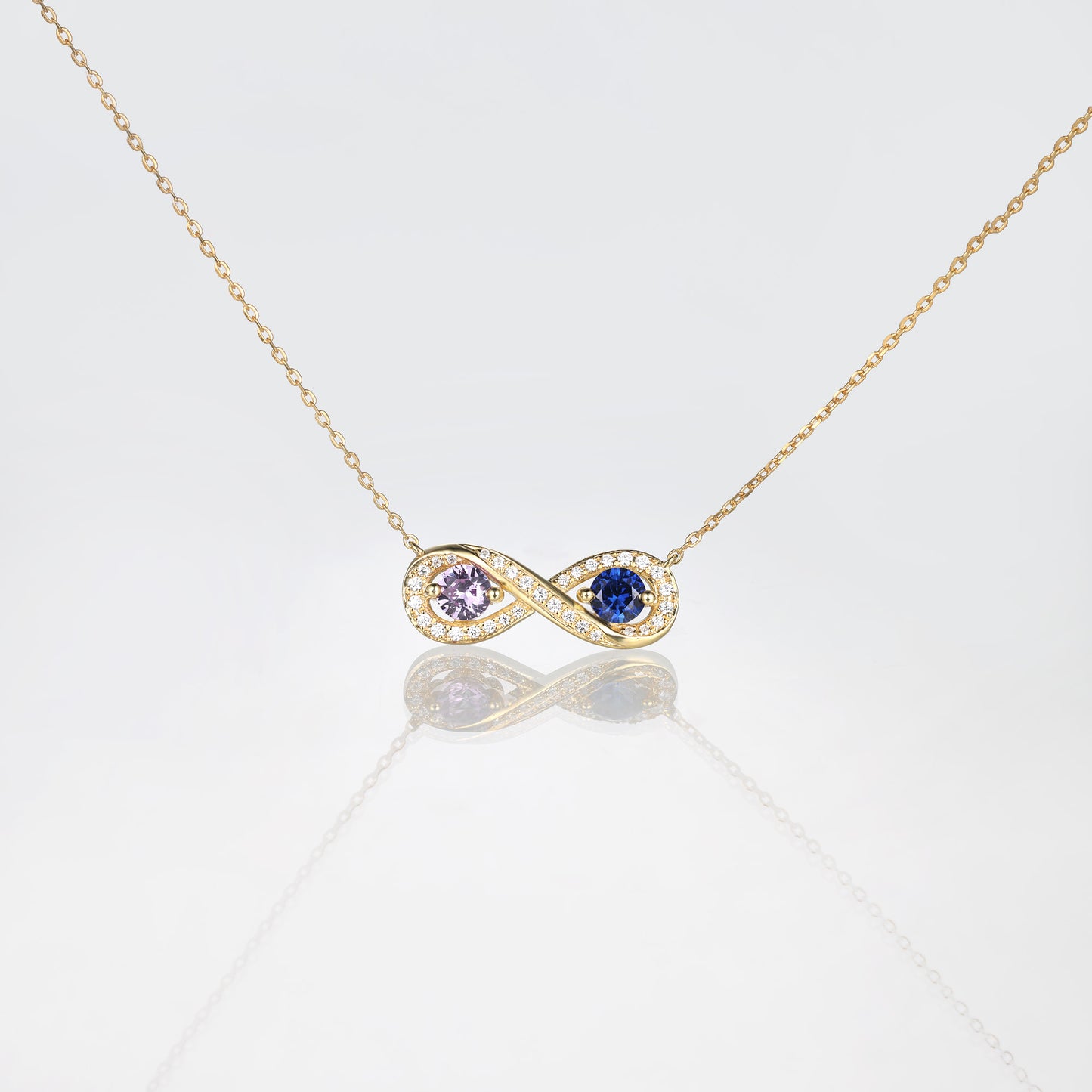 Round Lab Alexandrite Sapphire Necklace