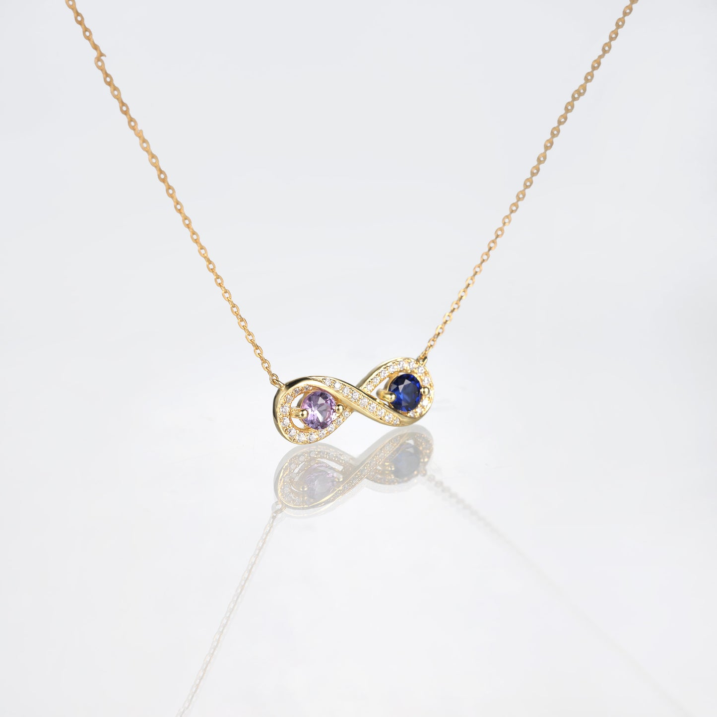 Round Lab Alexandrite Sapphire Necklace