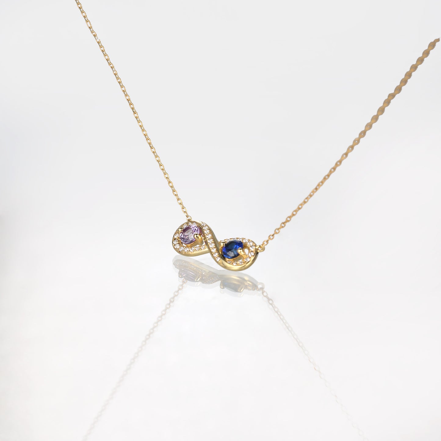 Round Lab Alexandrite Sapphire Necklace