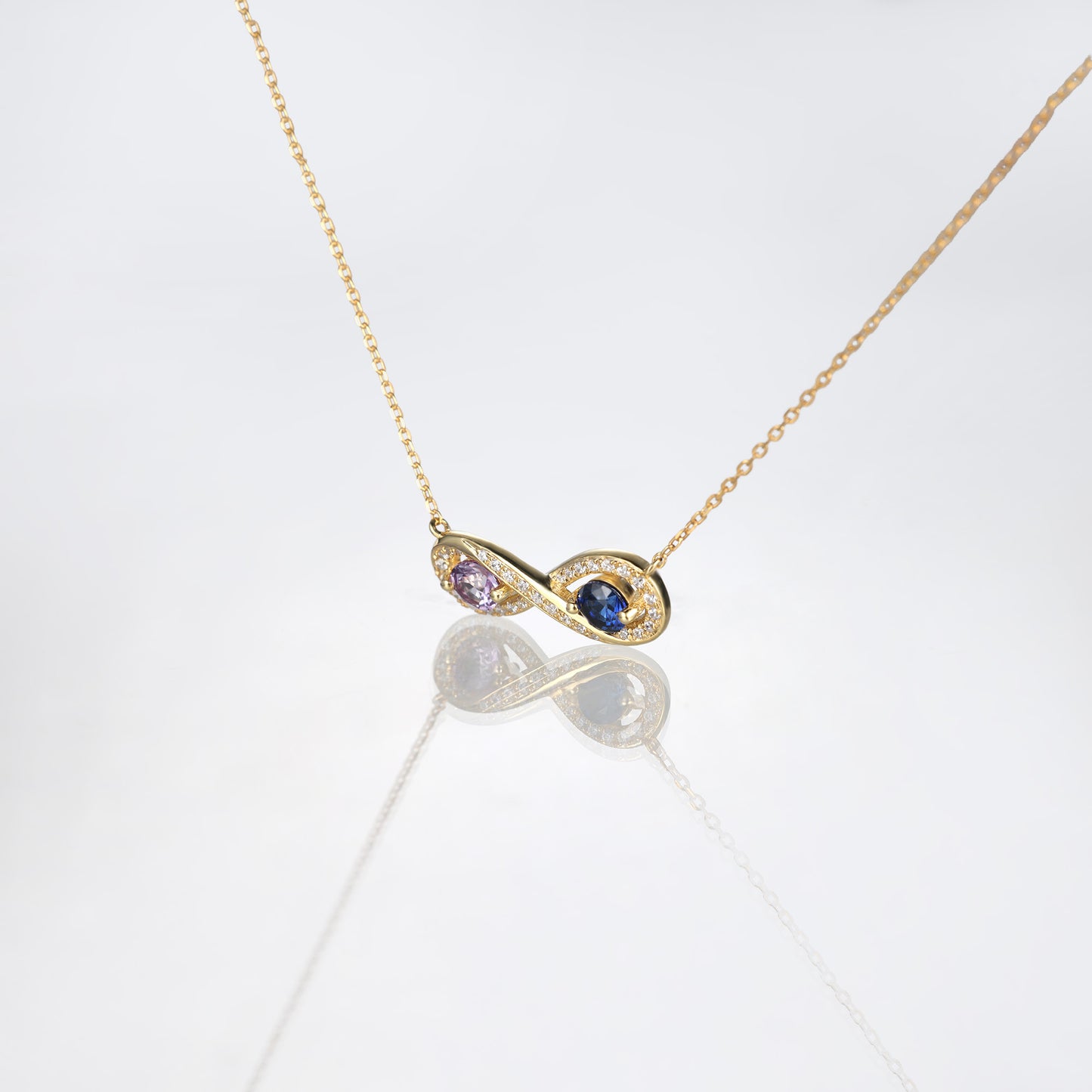 Round Lab Alexandrite Sapphire Necklace