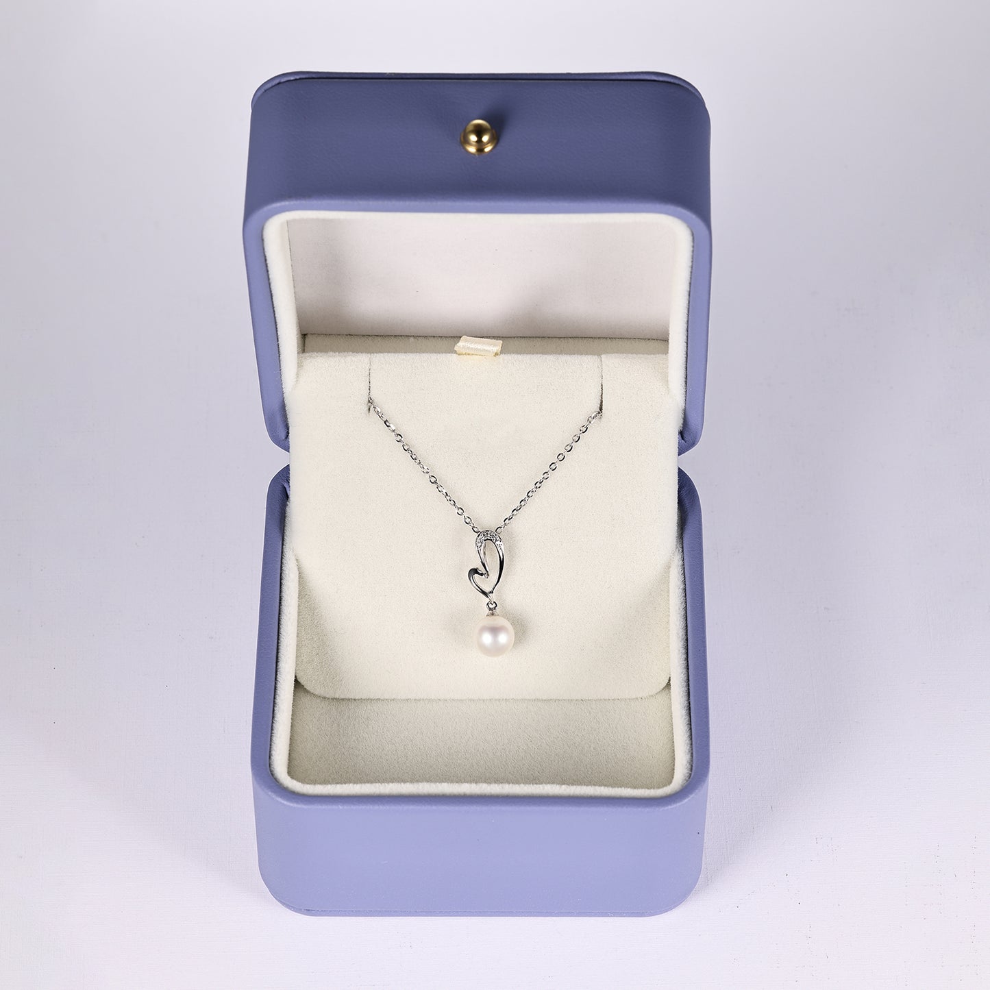 Pearl Dangle Drop Heart Diamond Pendant