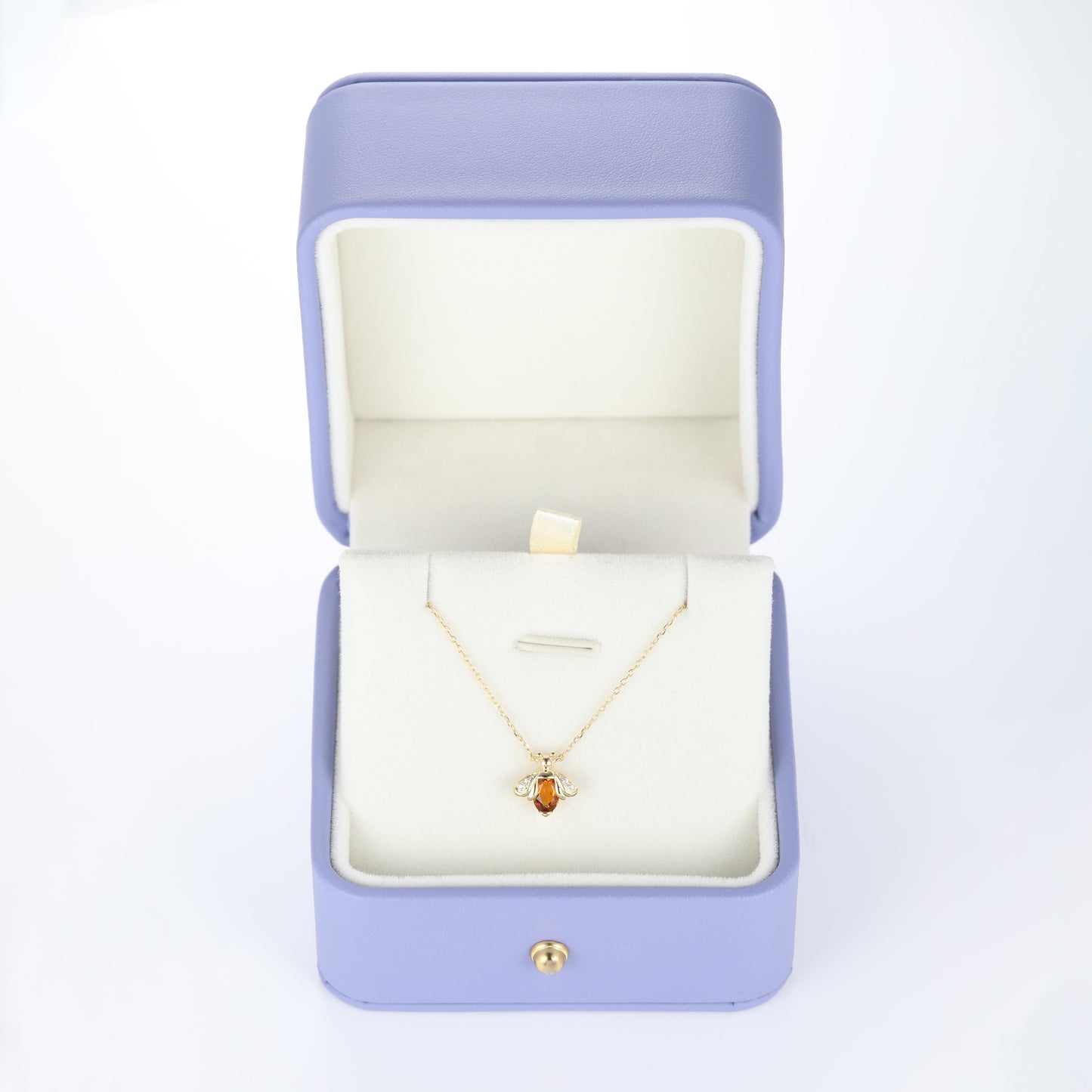 Bee Citrine Diamond Necklace