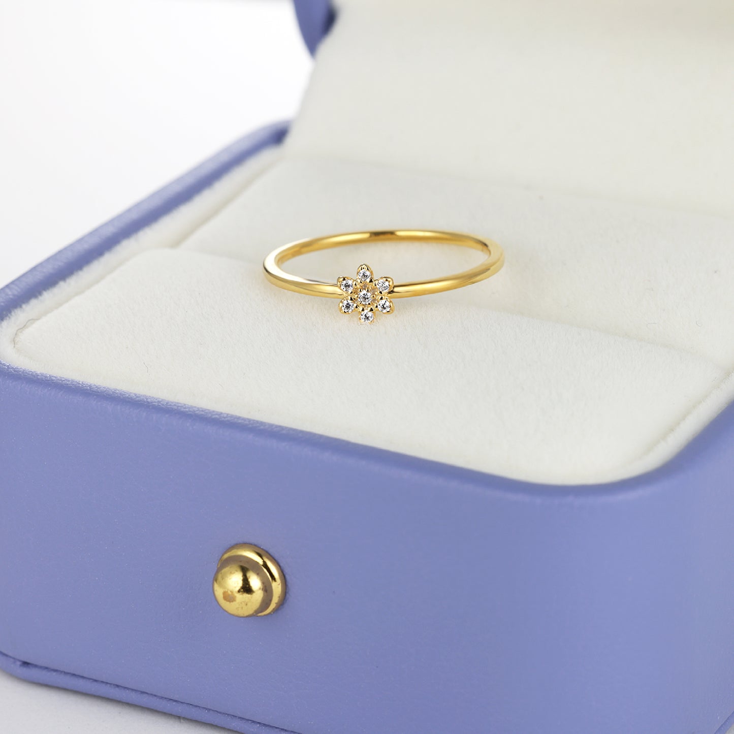 Dainty Flower Diamond Ring