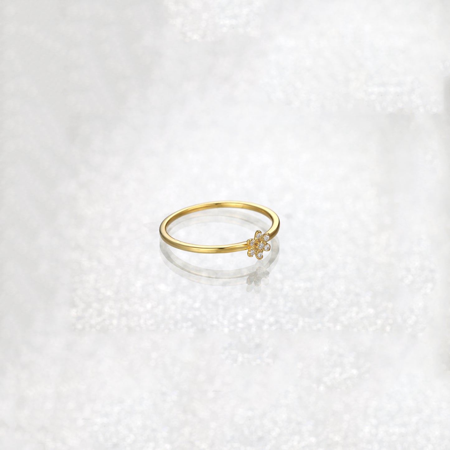 Dainty Flower Diamond Ring