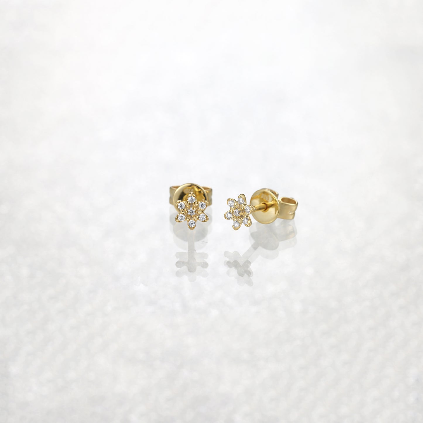 Dainty Diamond Floral Earrings