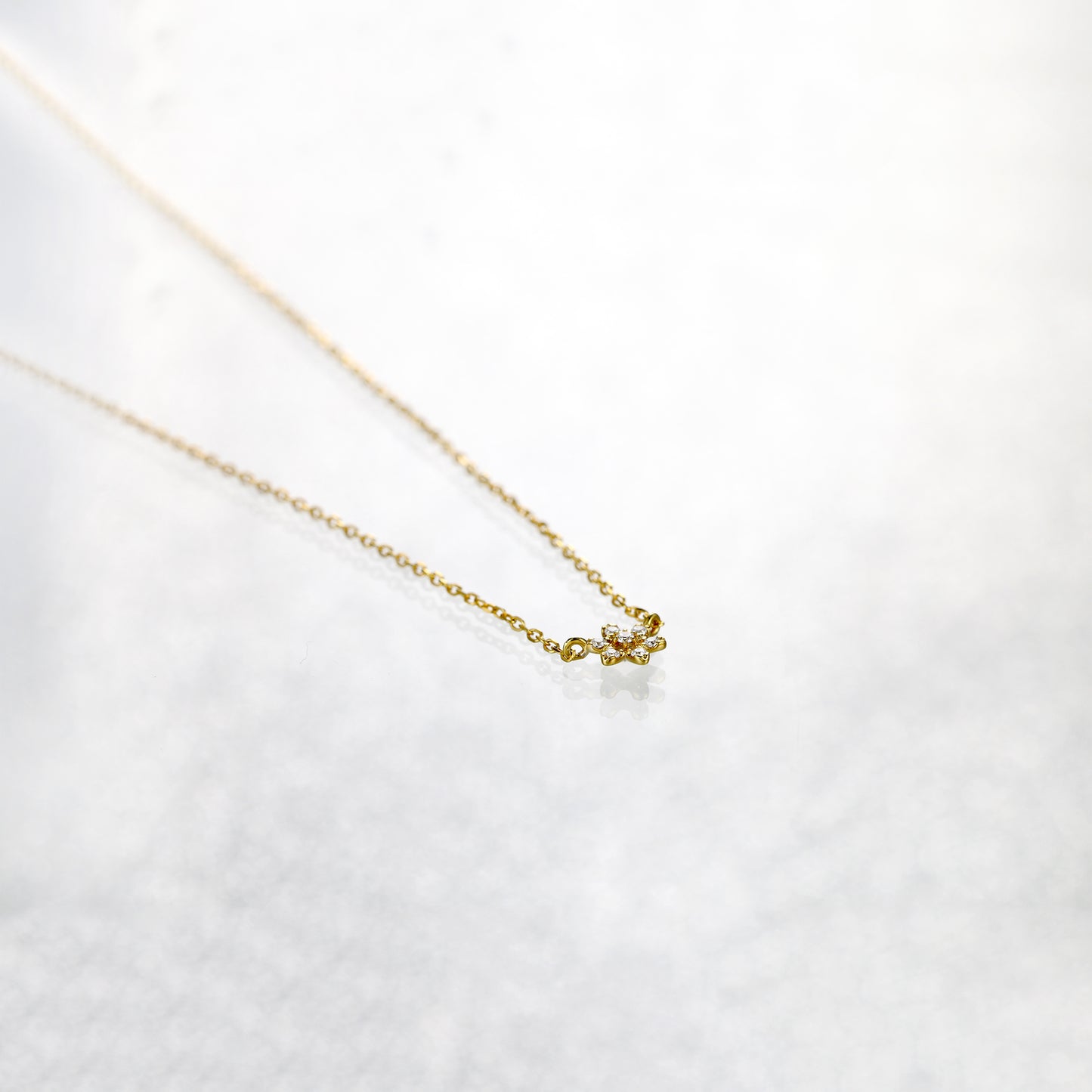 Dainty Diamond Flower Necklace