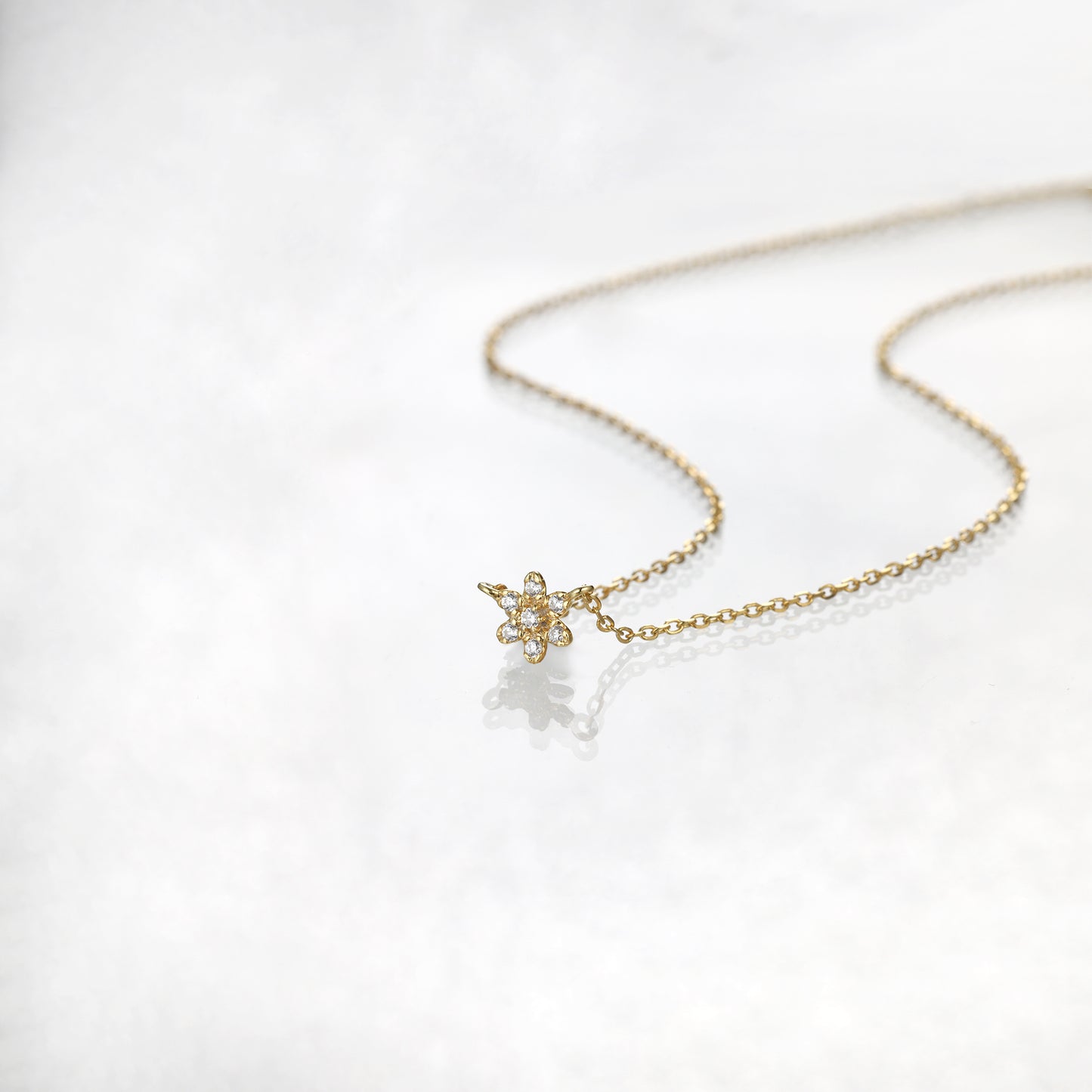 Dainty Diamond Flower Necklace