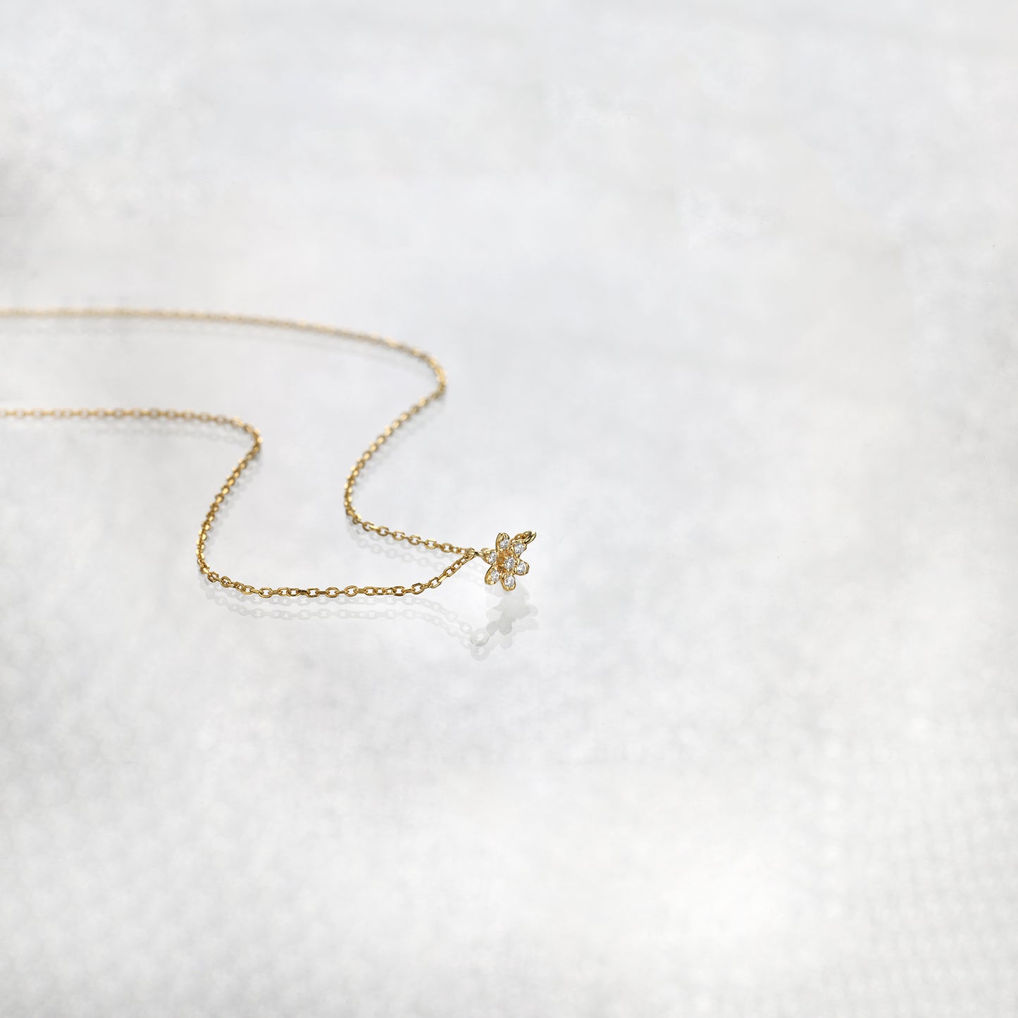 Dainty Diamond Flower Necklace