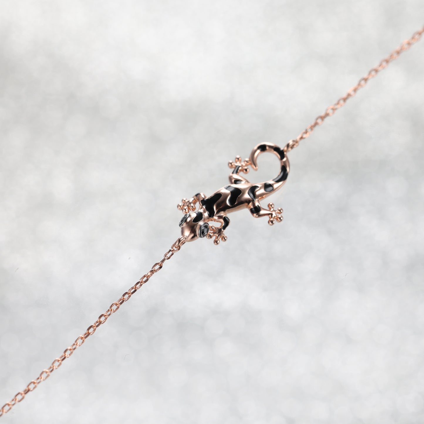 Black Enamel Lizard Bracelet