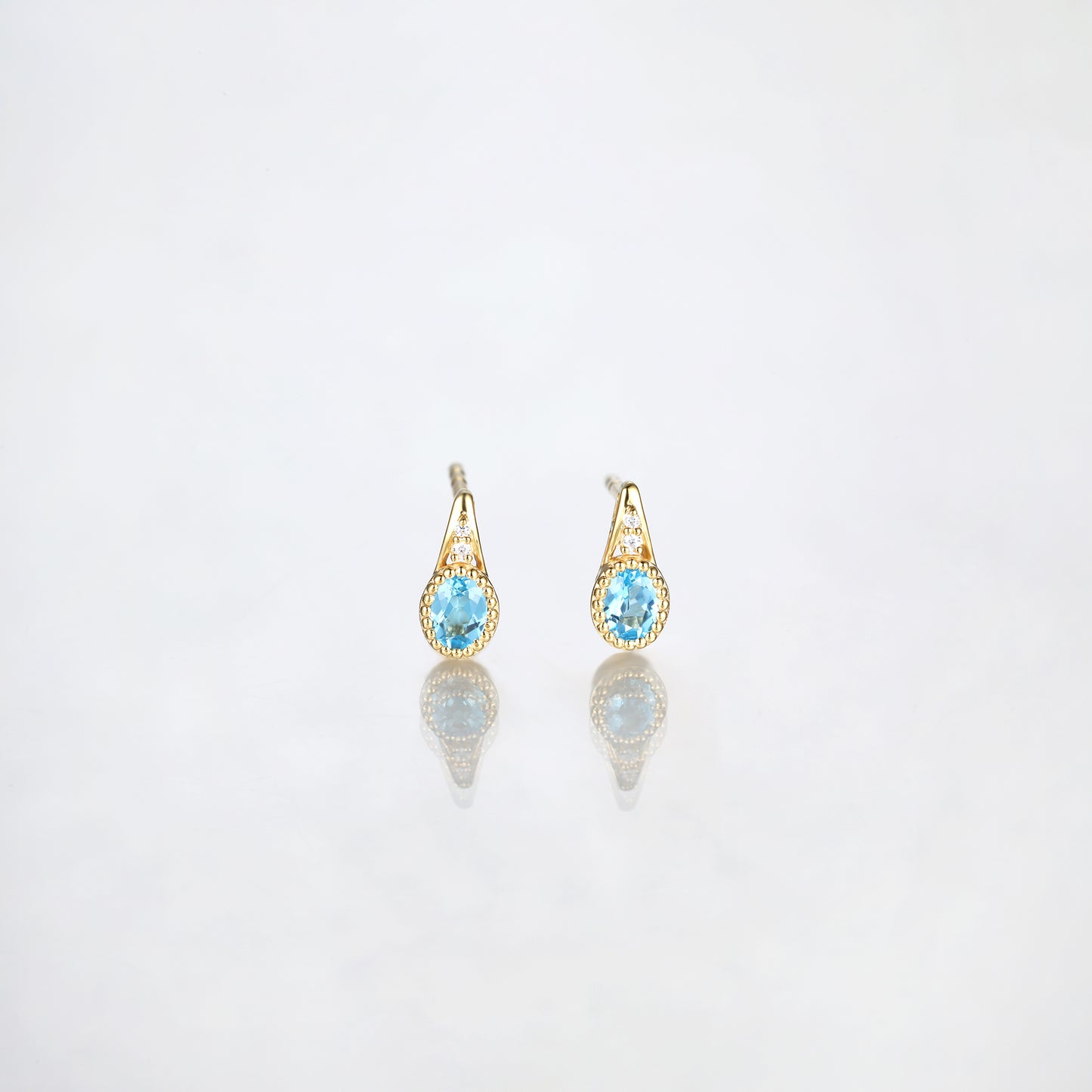 Blue Topaz Stud Earrings