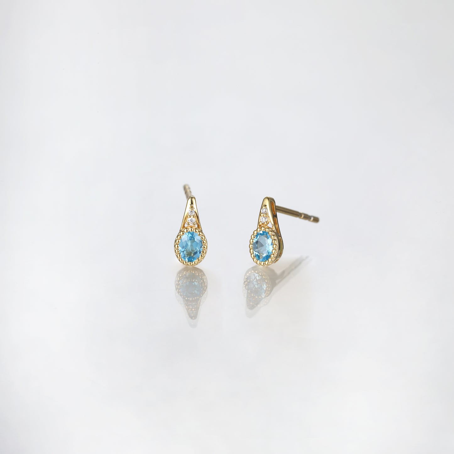 Blue Topaz Stud Earrings