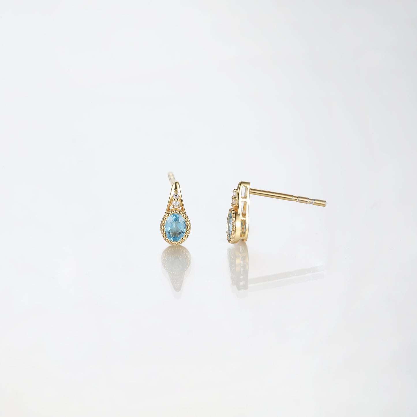 Blue Topaz Stud Earrings