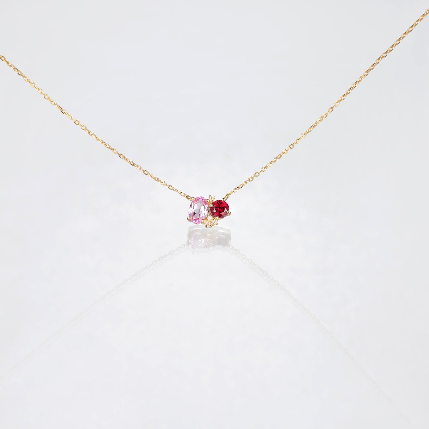 Ruby Pink Tourmaline Star Necklace
