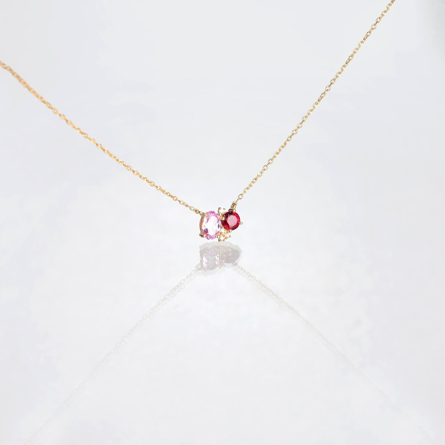 Ruby Pink Tourmaline Star Necklace