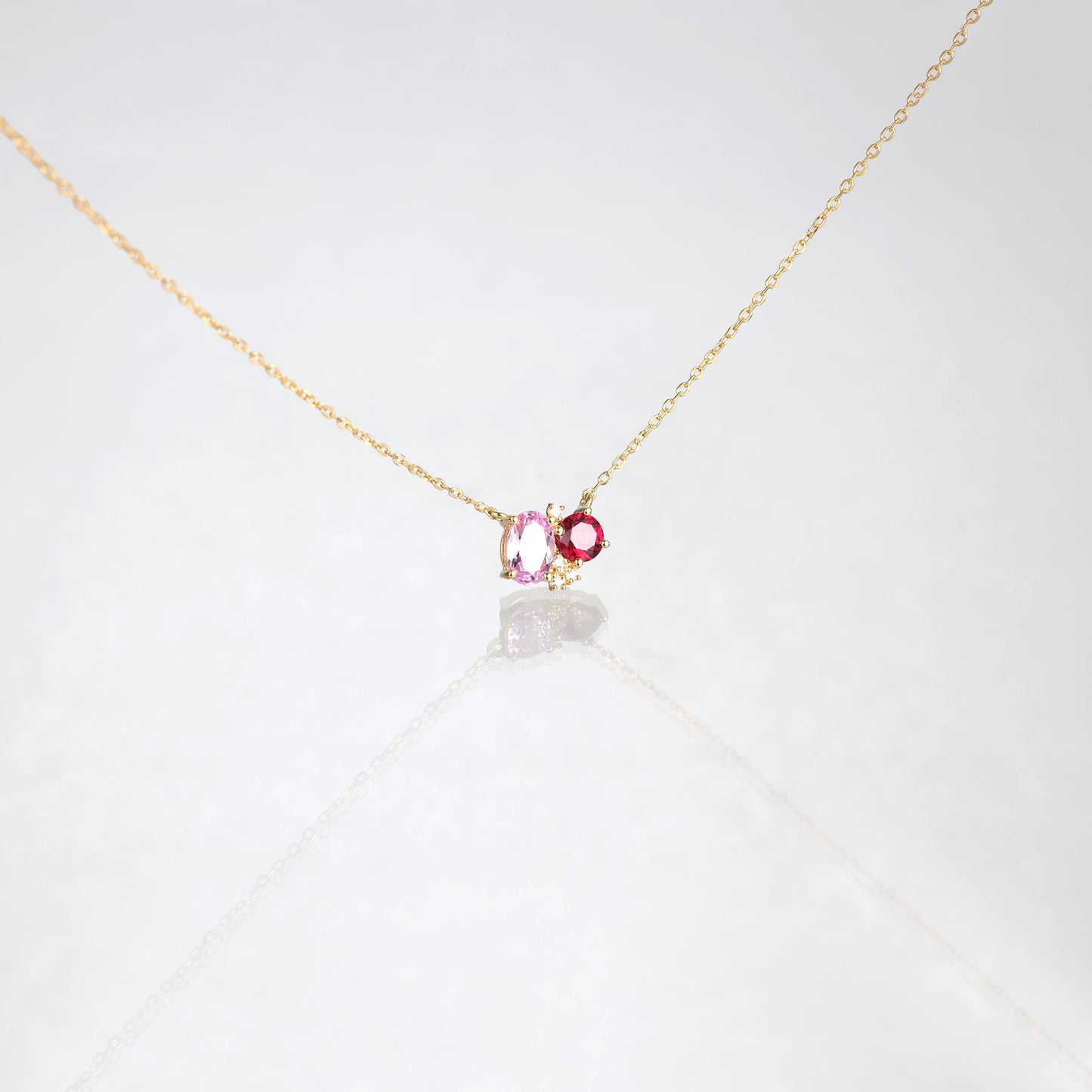 Ruby Pink Tourmaline Star Necklace