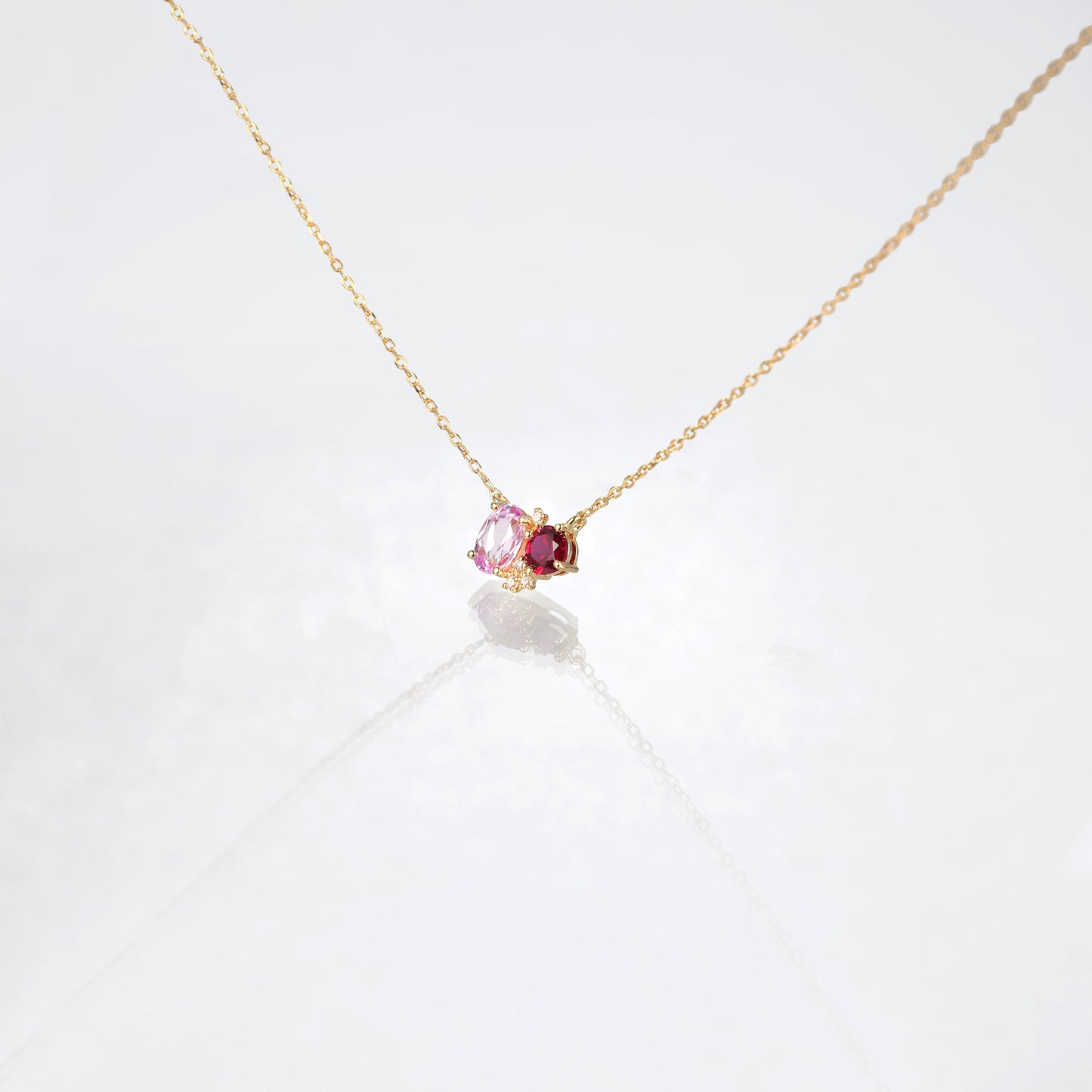 Ruby Pink Tourmaline Star Necklace
