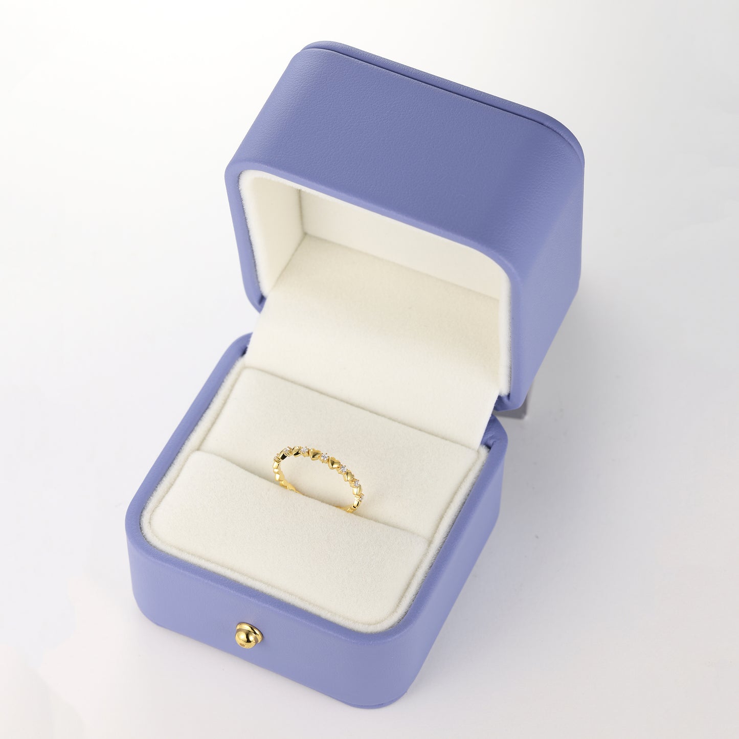 Solid Gold Heart Band Ring