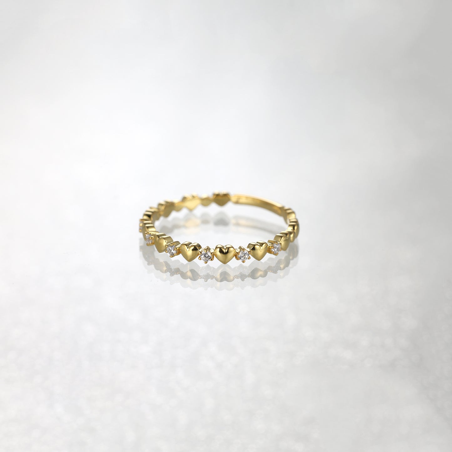 Solid Gold Heart Band Ring