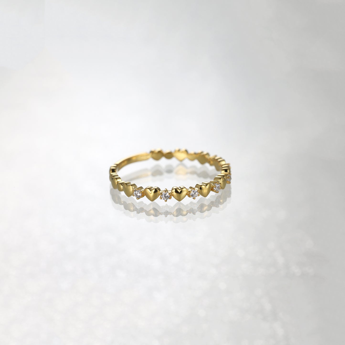 Solid Gold Heart Band Ring