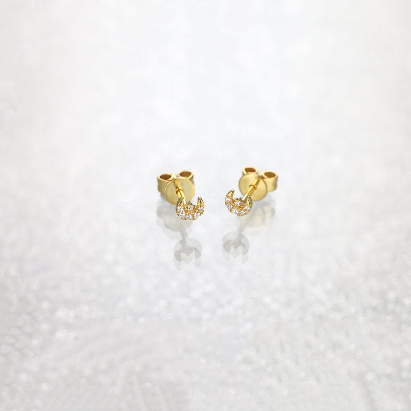 Dainty Crescent Moon Stud Earrings