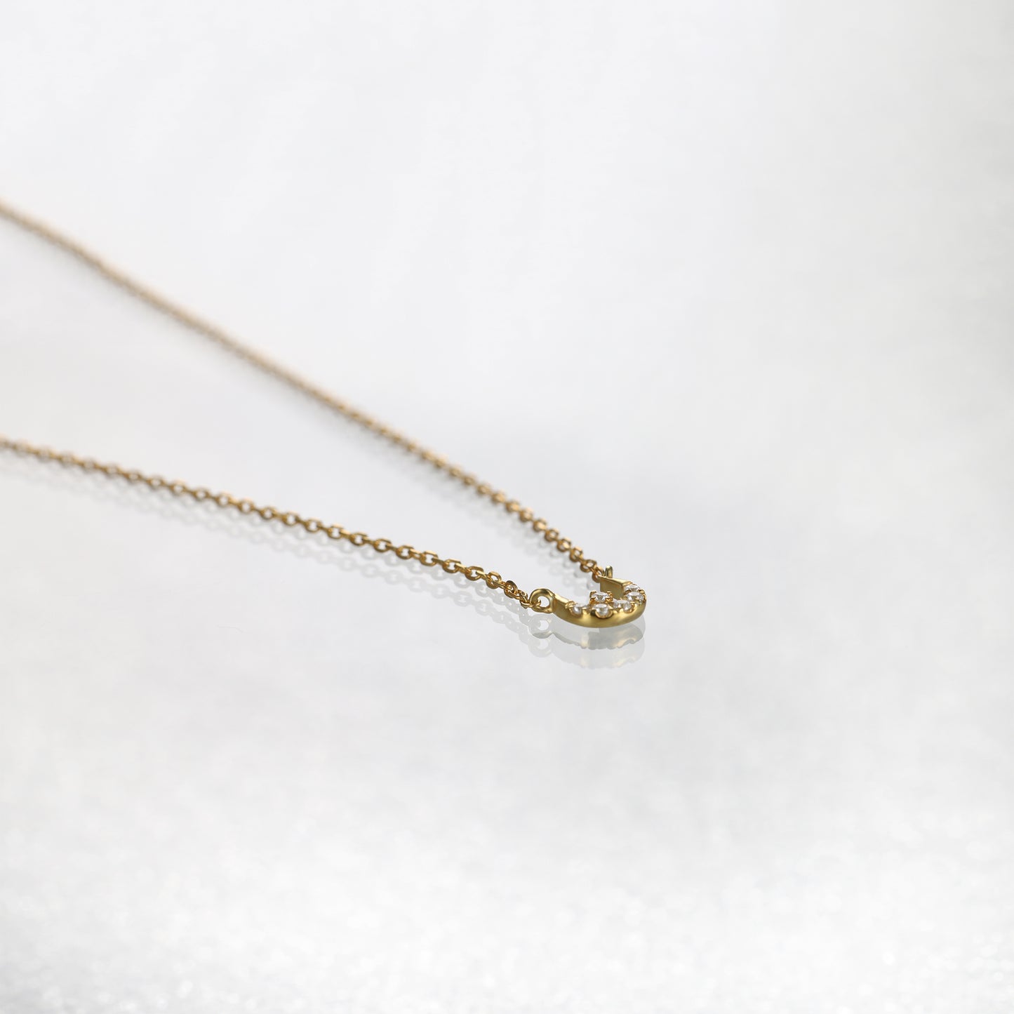 Dainty Moon Star Diamond Necklace