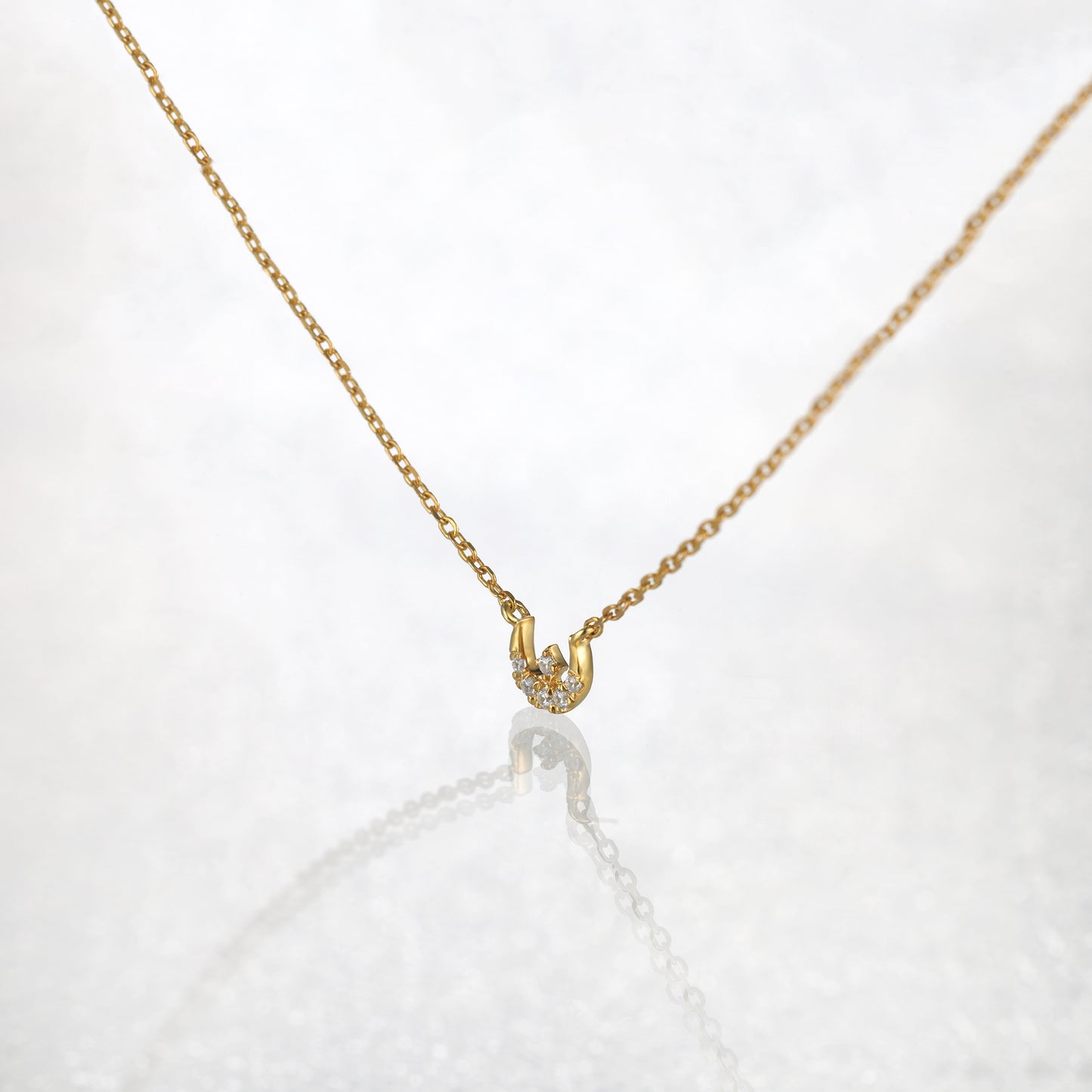 Dainty Moon Star Diamond Necklace