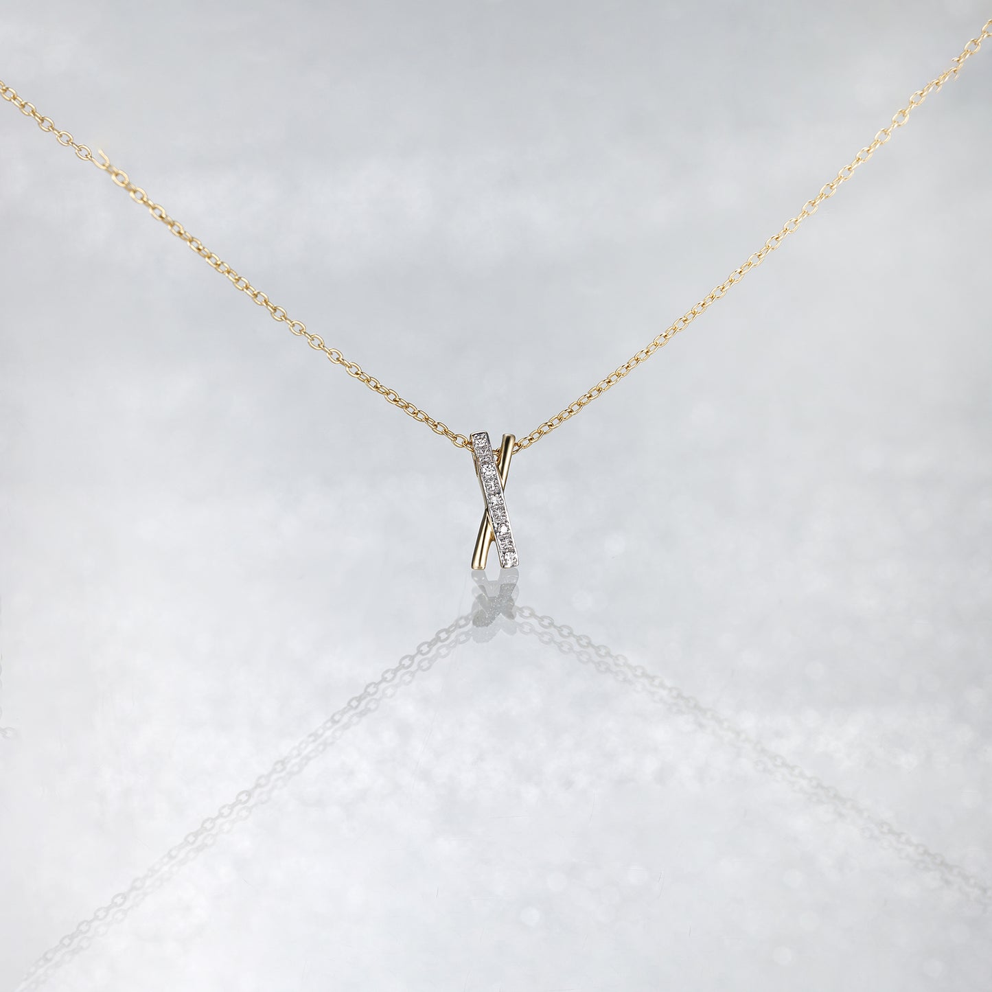 18K Gold X Initial Necklace