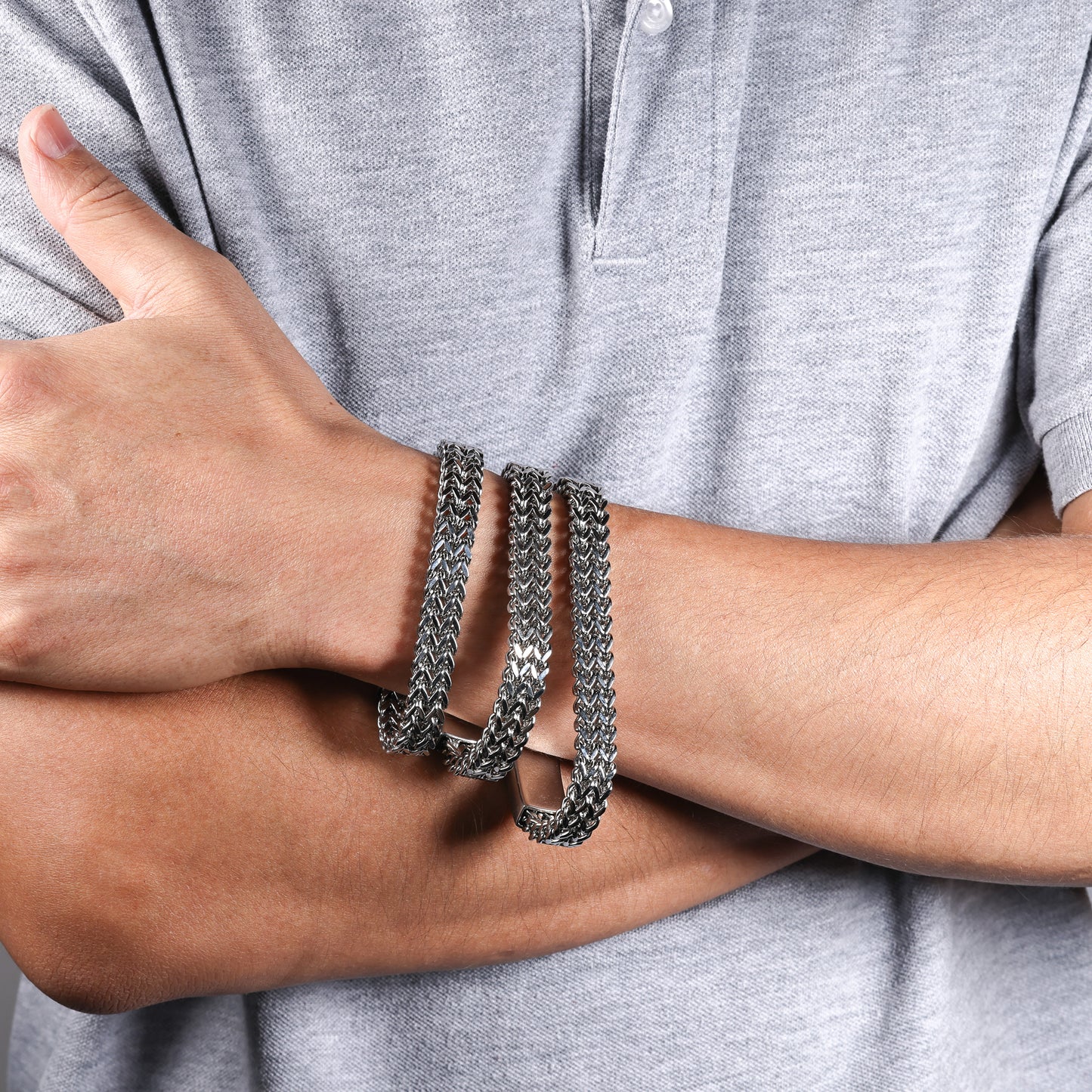 Double Wheat Chain Link Bracelet (B0012)
