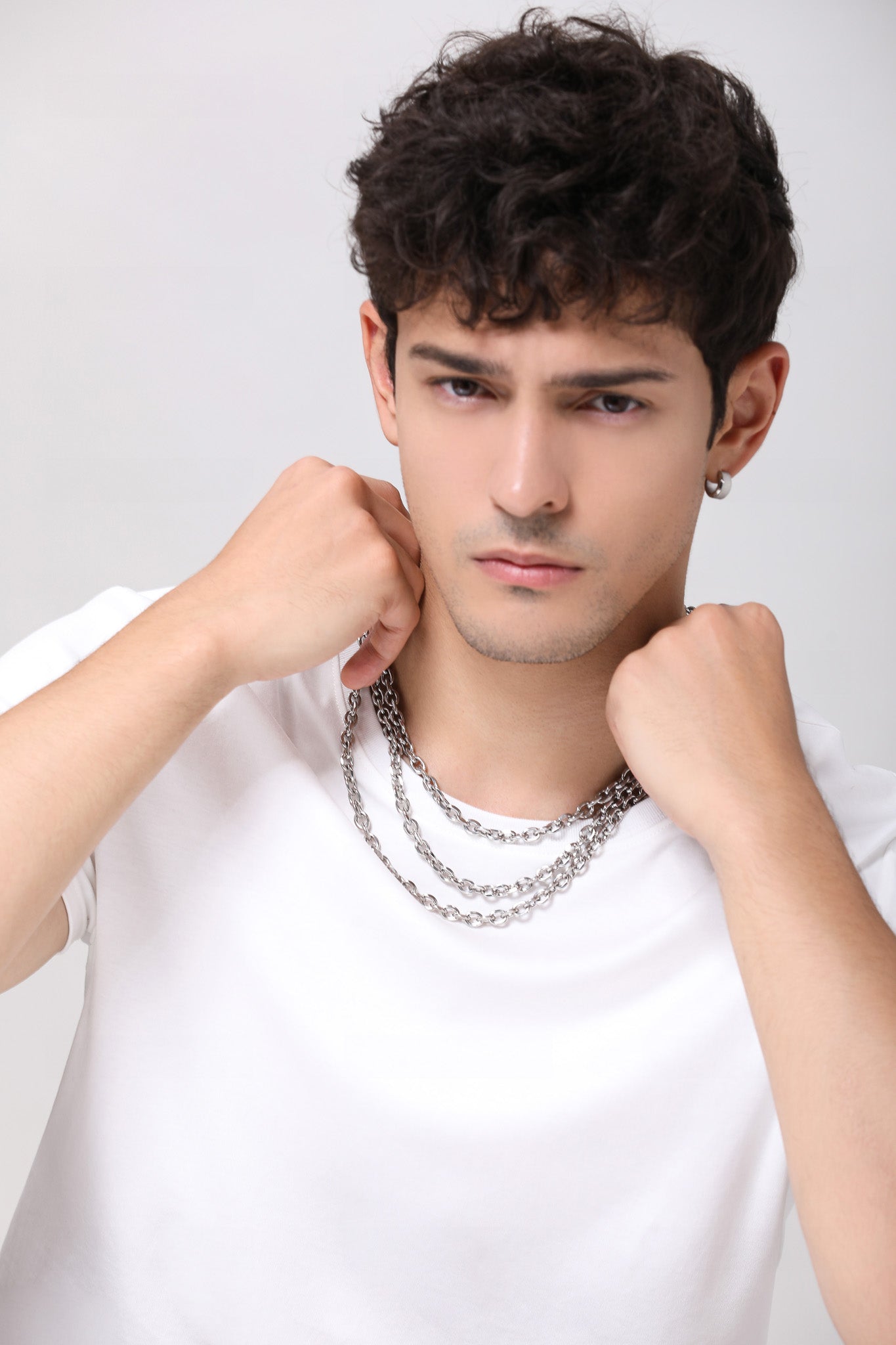 Cable Link Chain Necklace Silver (LC0006)
