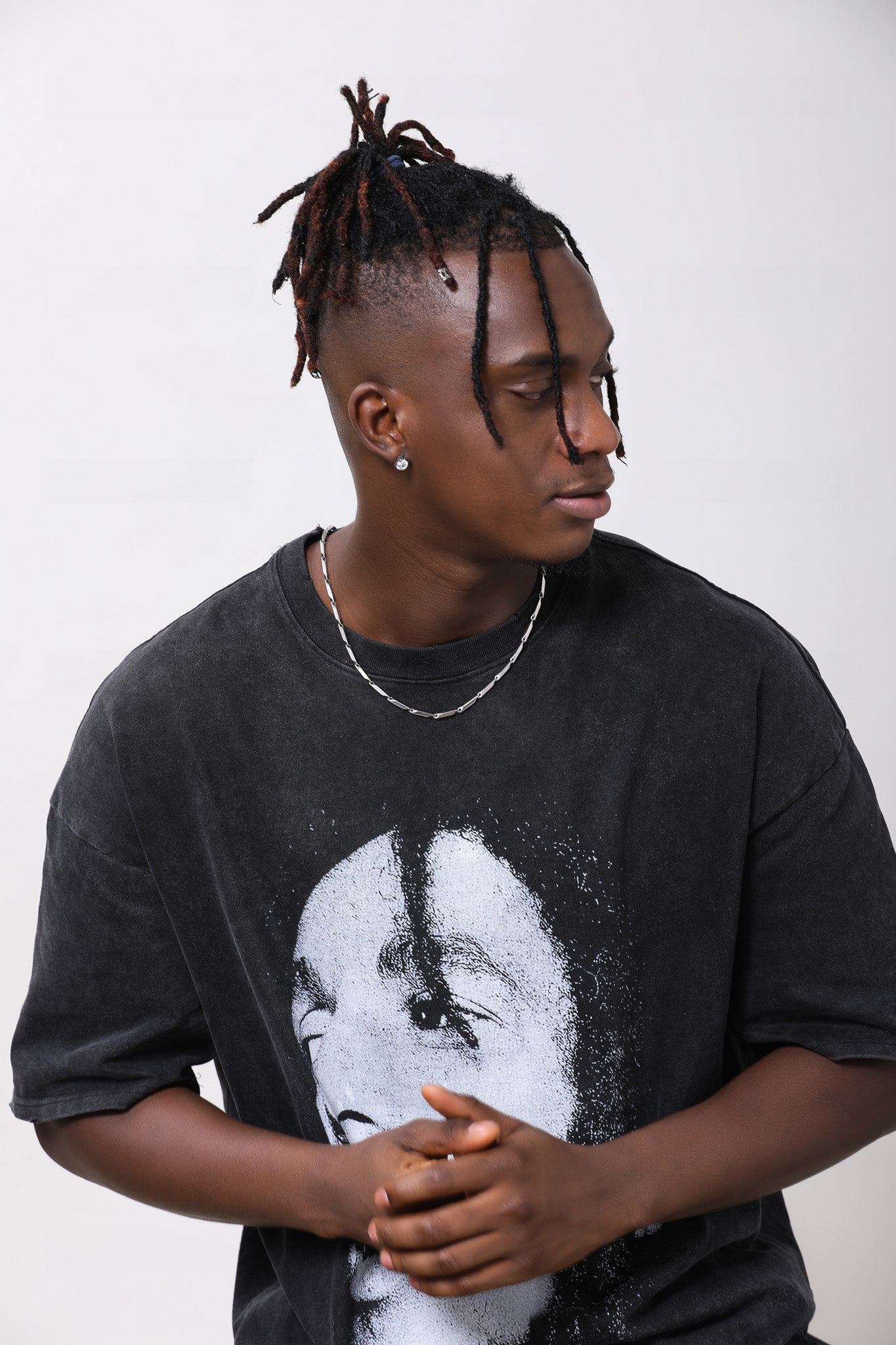 Silver Bamboo Bar Chain Bracelet (B0021)